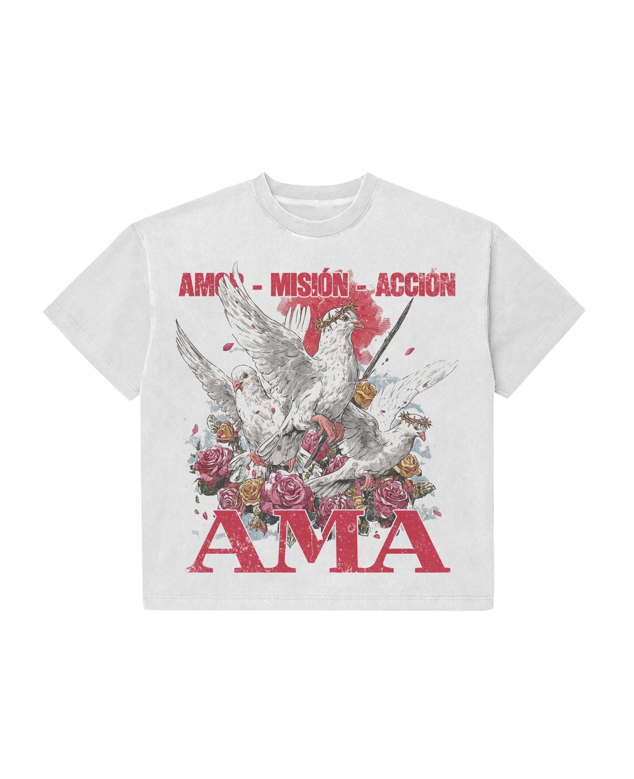 1 (1) AMA – Amor, Misión, Acción | Camiseta Cristiana de Fe y Esperanza