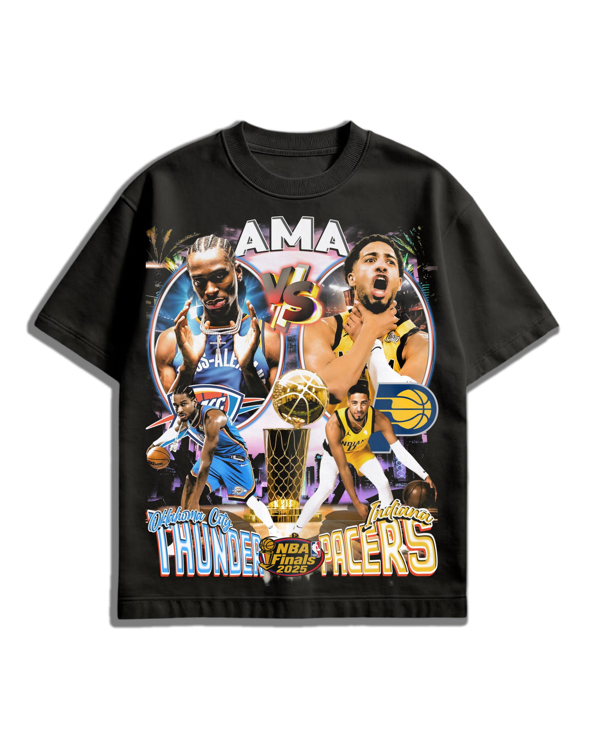 14 FRONT (7) Oversized T-Shirt – NBA Finals 2025: Thunder vs Pacers (AMA Edition)