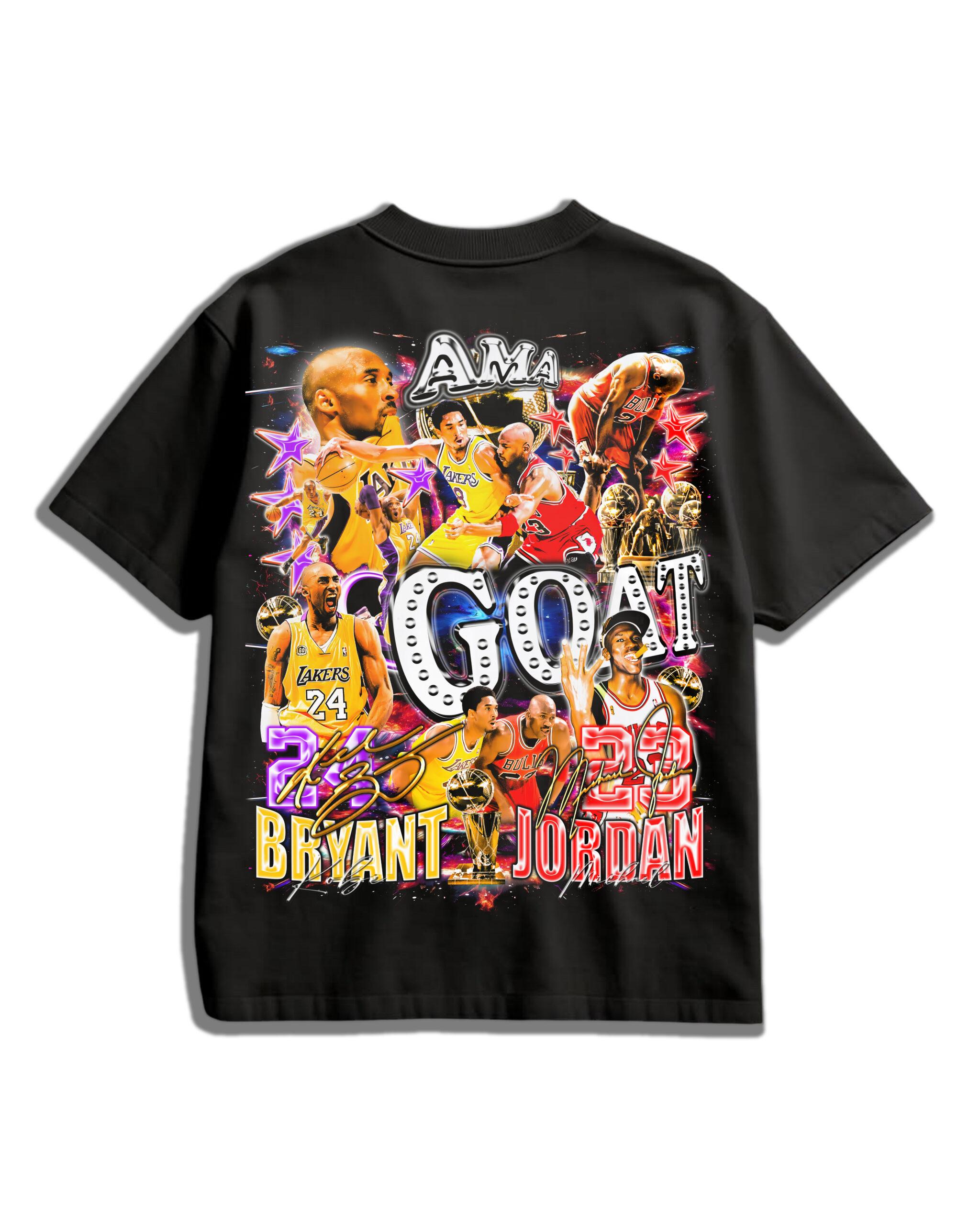 3 BACK (3) GOAT Legends Basketball T-Shirt – Kobe Bryant & Michael Jordan Tribute Tee