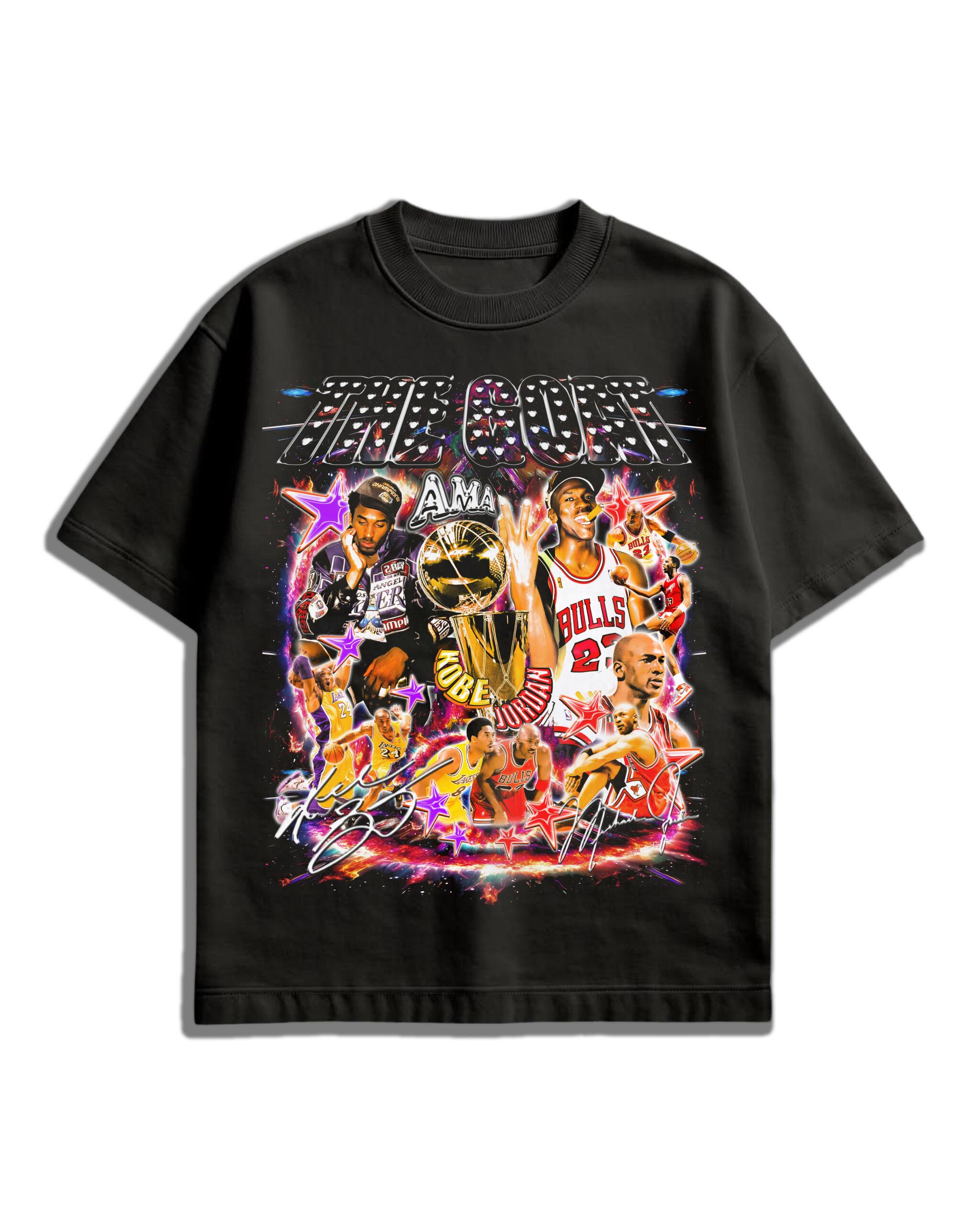 4 FRONT (3) GOAT Legends Basketball T-Shirt – Kobe Bryant & Michael Jordan Tribute Tee