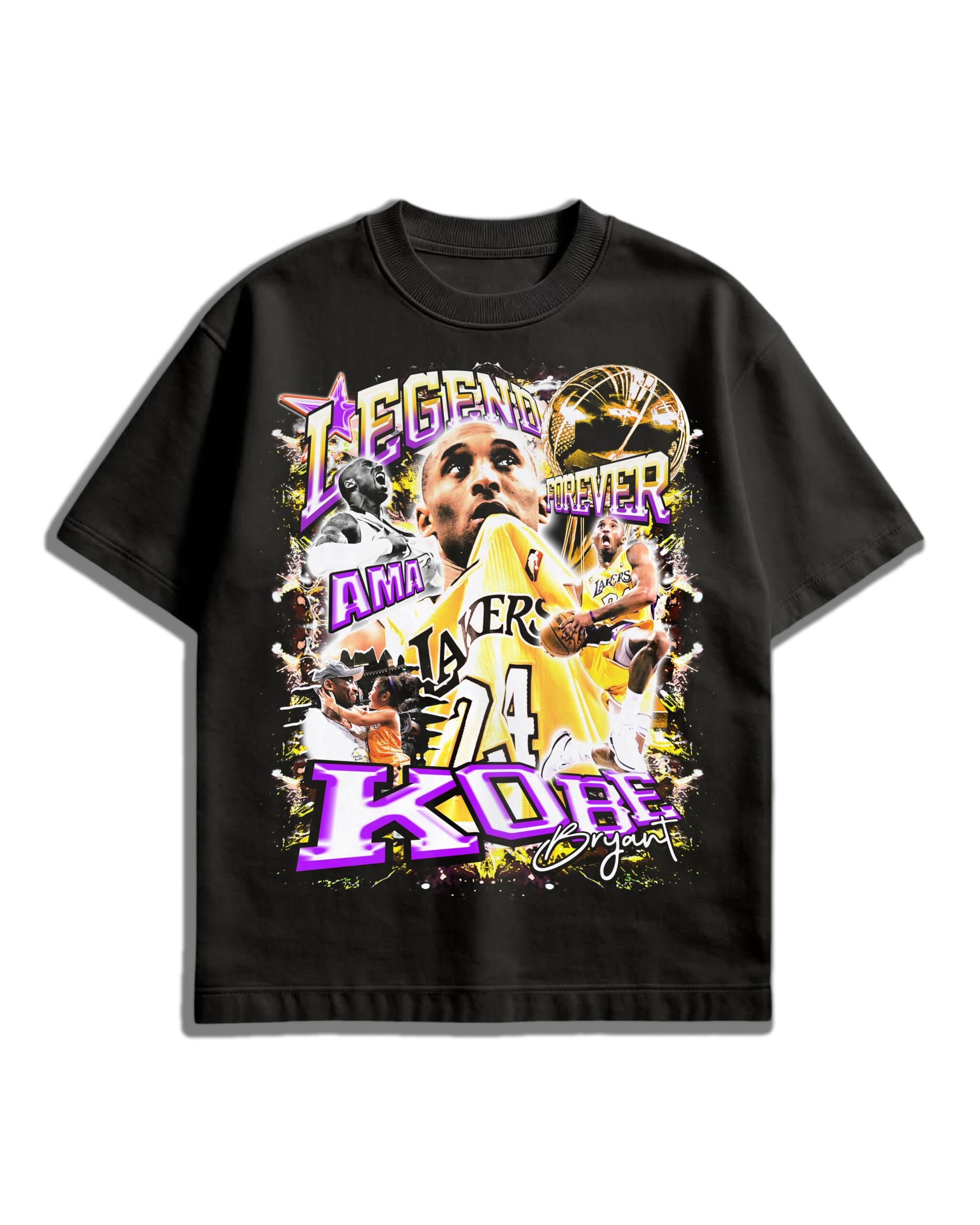 6 FRONT (4) Kobe Bryant “Legend Forever” Oversized T-Shirt – Vintage Tribute Streetwear by AMA