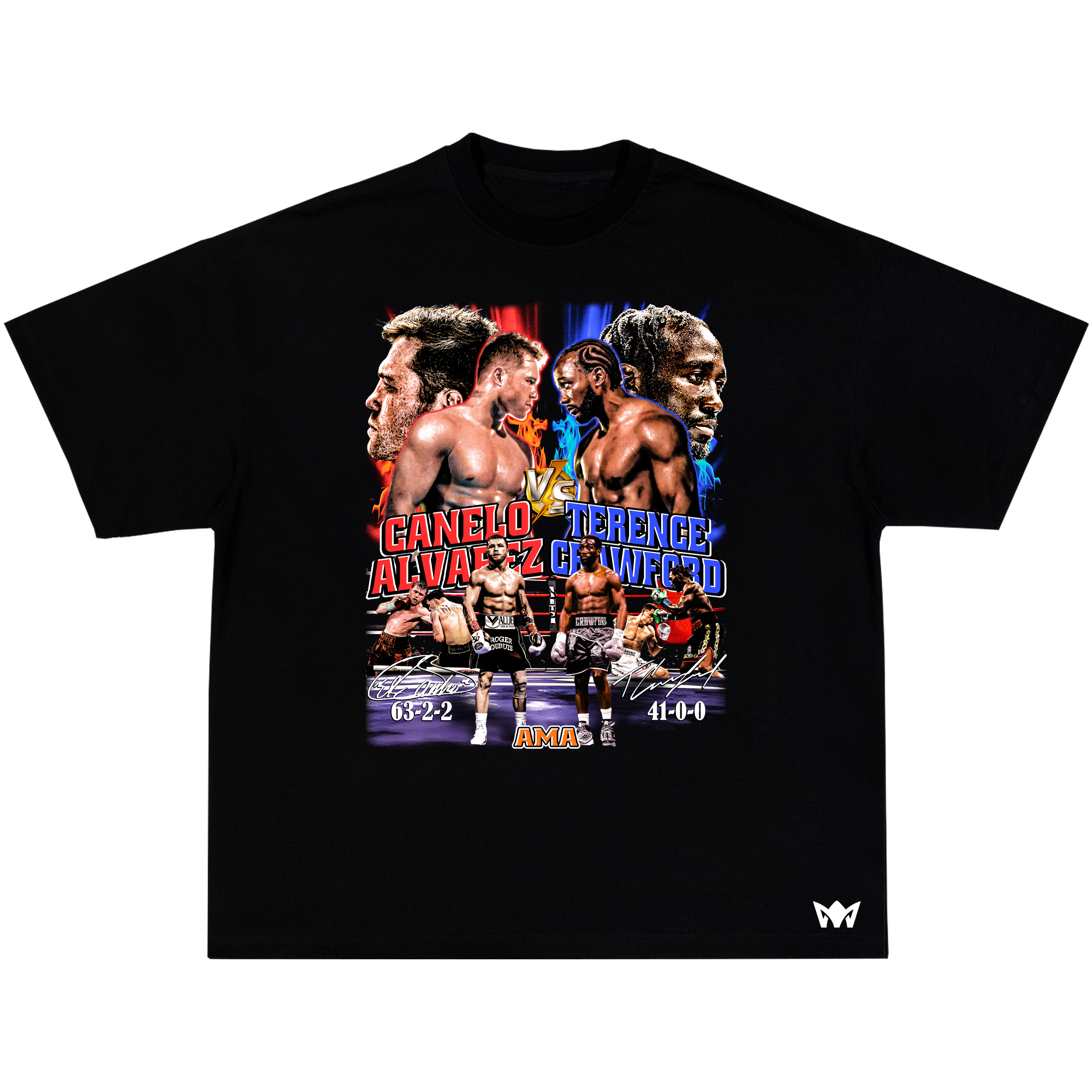 Canelo vs Crawford Oversized Boxing T-Shirt – Vintage Fight Tee by AMA | Sports Streetwear