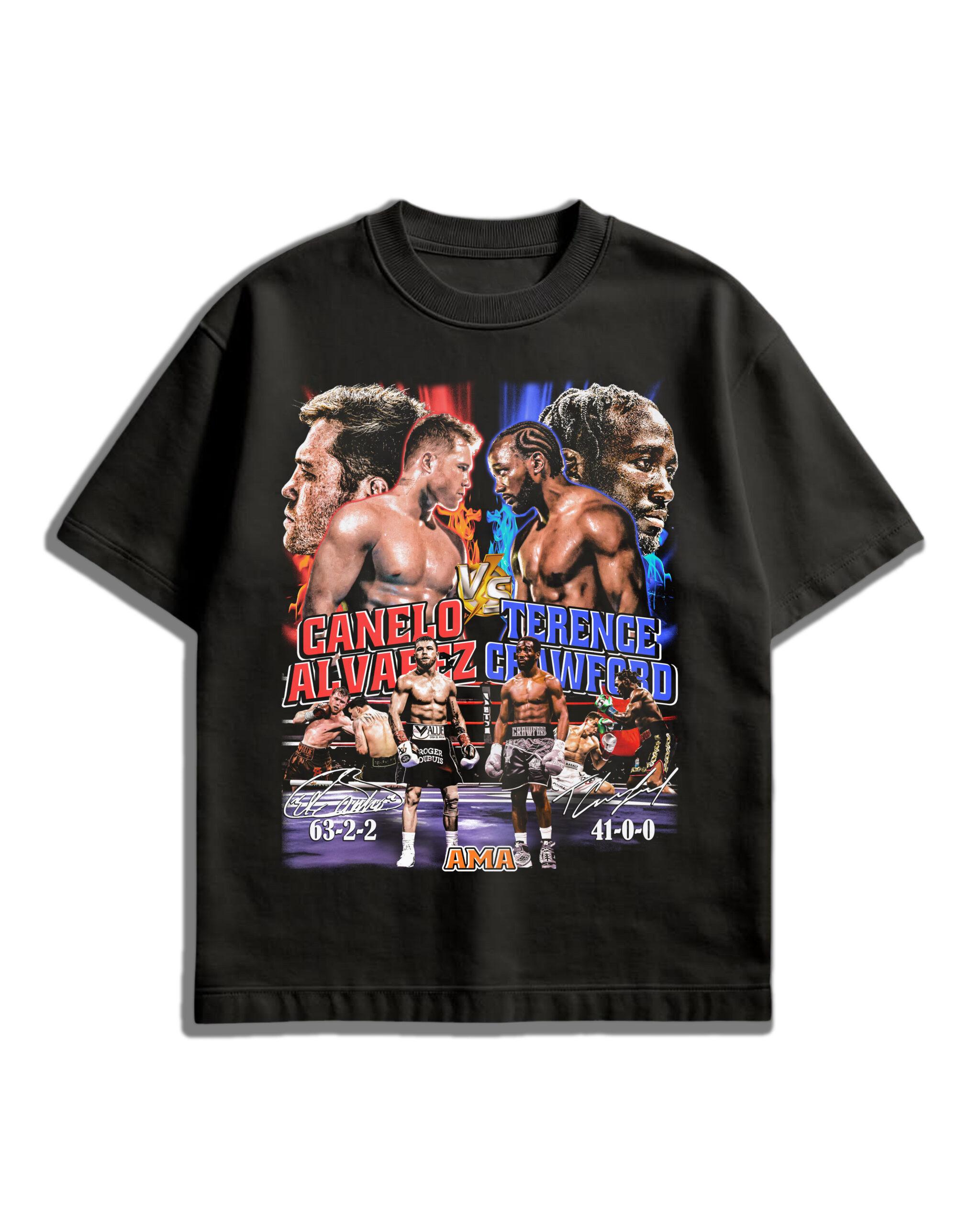 Canelo vs Crawford Oversized Boxing T-Shirt – Vintage Fight Tee by AMA | Sports Streetwear