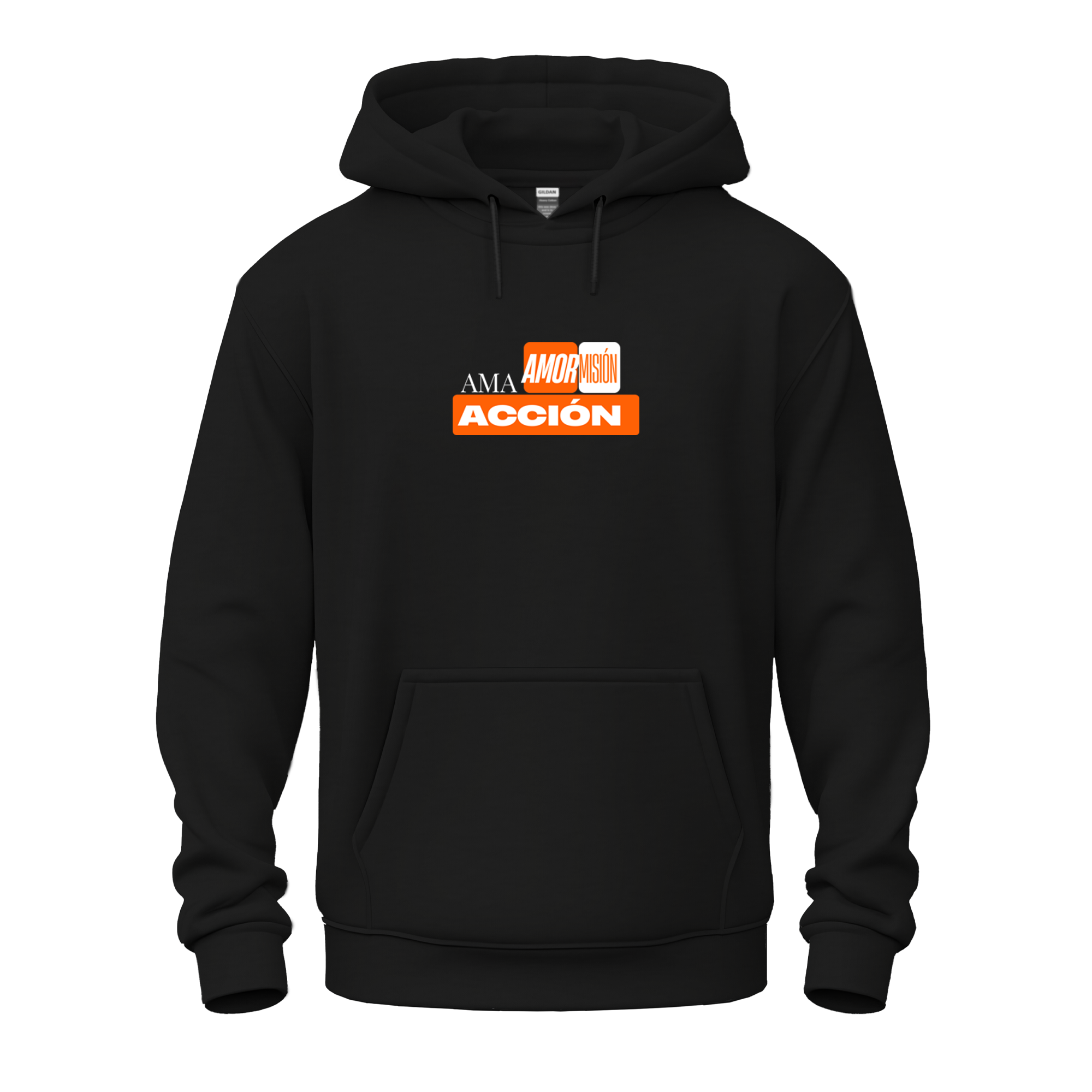 MIENTRAS EL MUNDO HOODIE MOCKUP 1 Sudadera “Mientras el Mundo Celebra lo Oscuro, Yo Celebro la Luz en Cristo” – AMA Amor, Misión, Acción