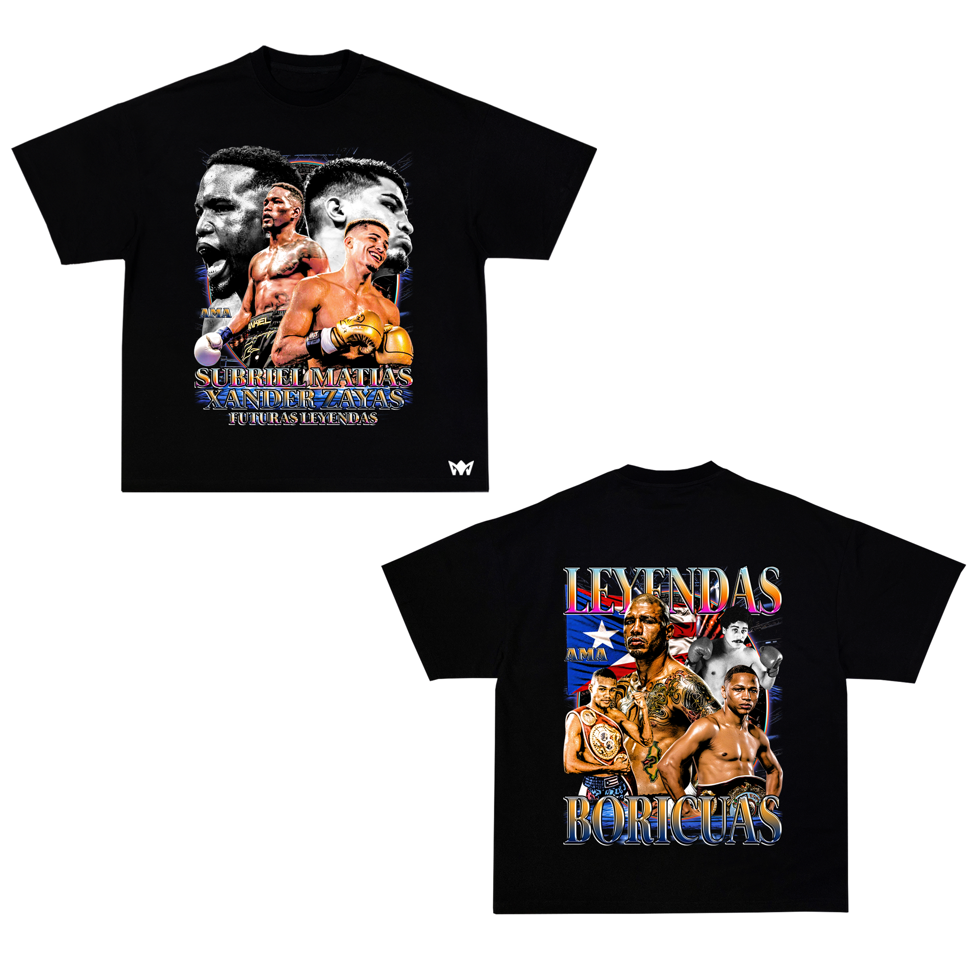 PUERTO RICO BXERS TSHIRT MOCKUP 1 PR Camisa Oversized AMA – “Leyendas Boricuas” (Subriel Matías x Xander Zayas)