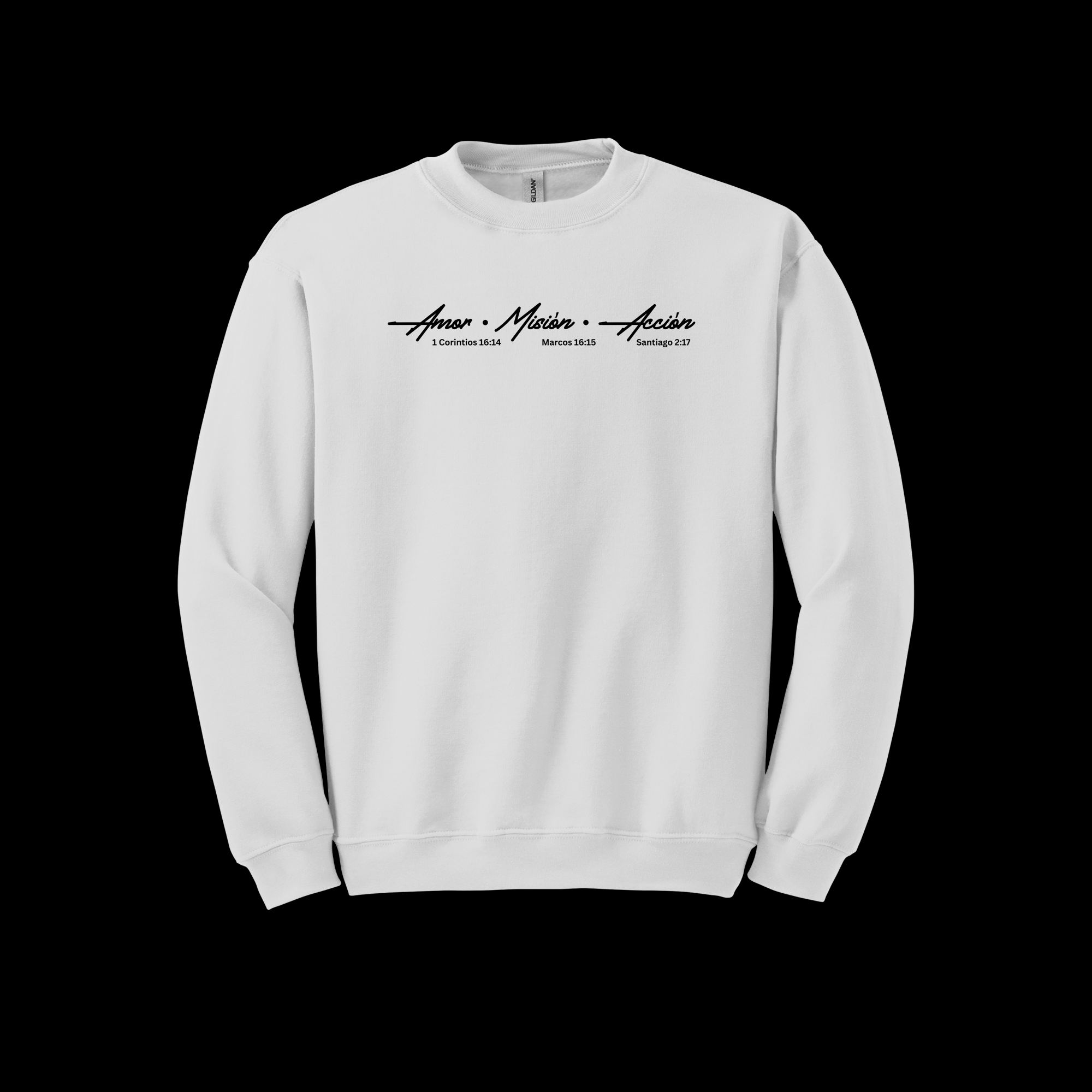 Sweatshirt Oficial AMA – Amor • Misión • Acción