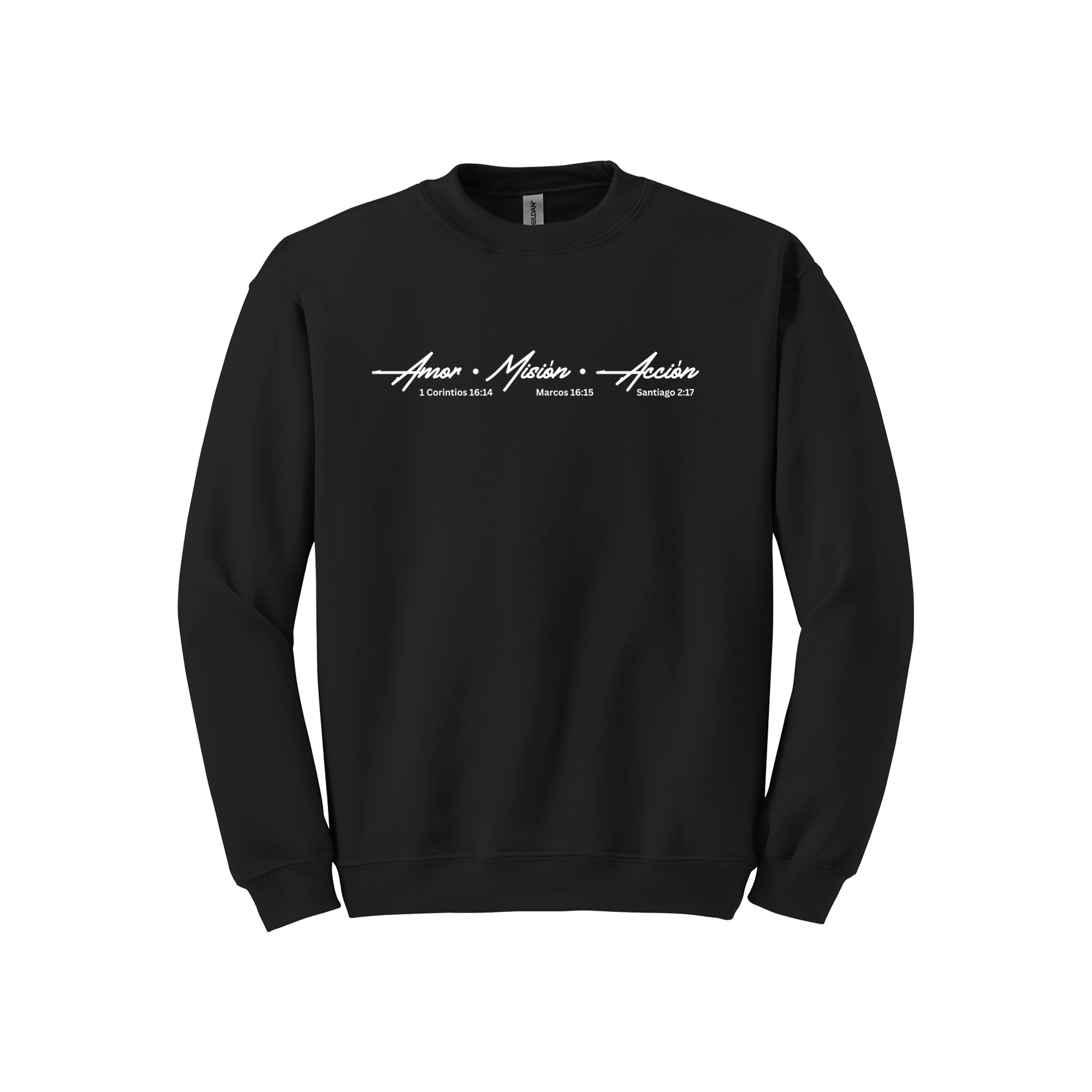 ama sweatshirt negro Sweatshirt Oficial AMA – Amor • Misión • Acción