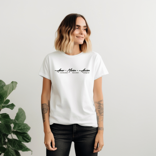 Camiseta Oficial AMA – Amor, Misión, Acción