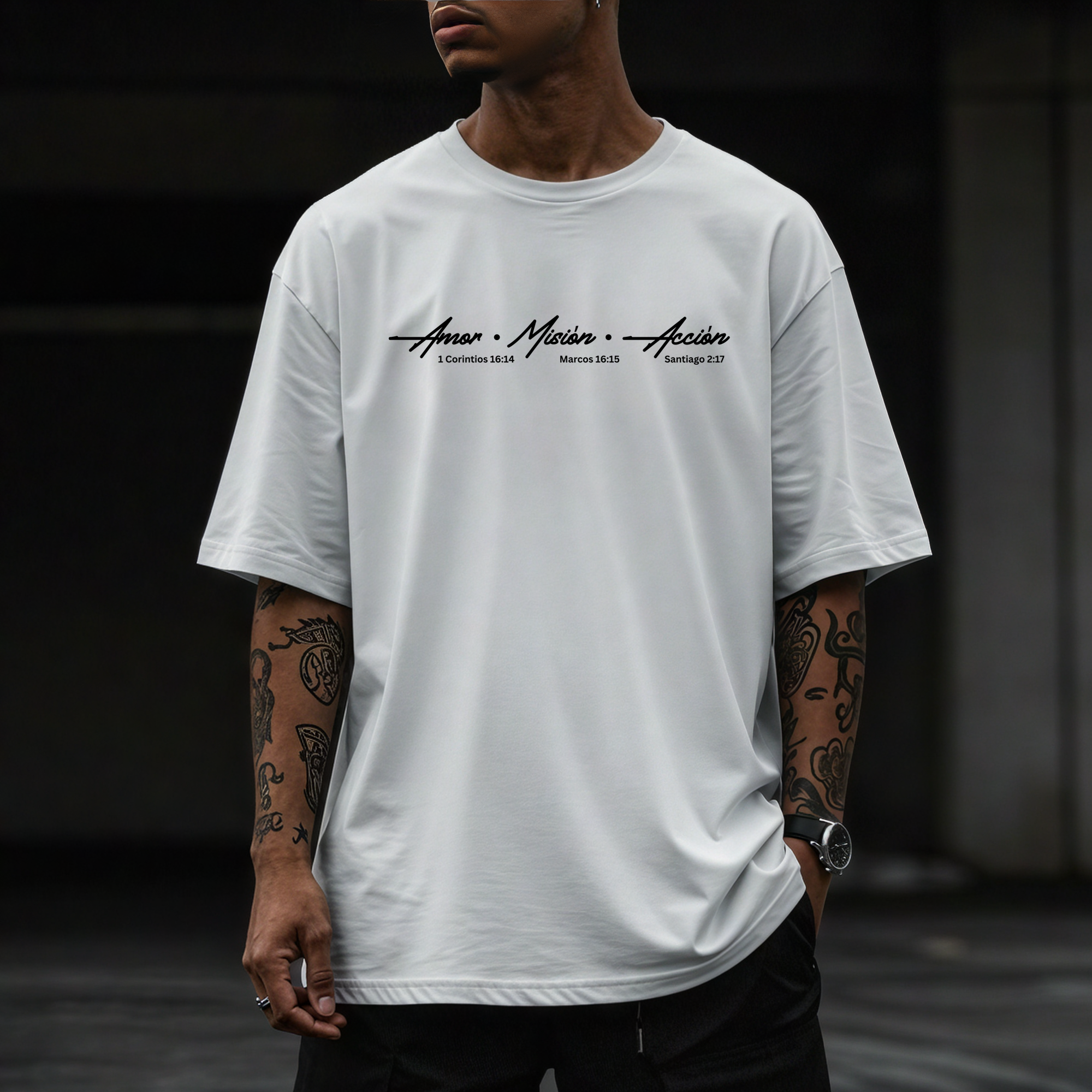 Camiseta Oficial AMA – Amor, Misión, Acción