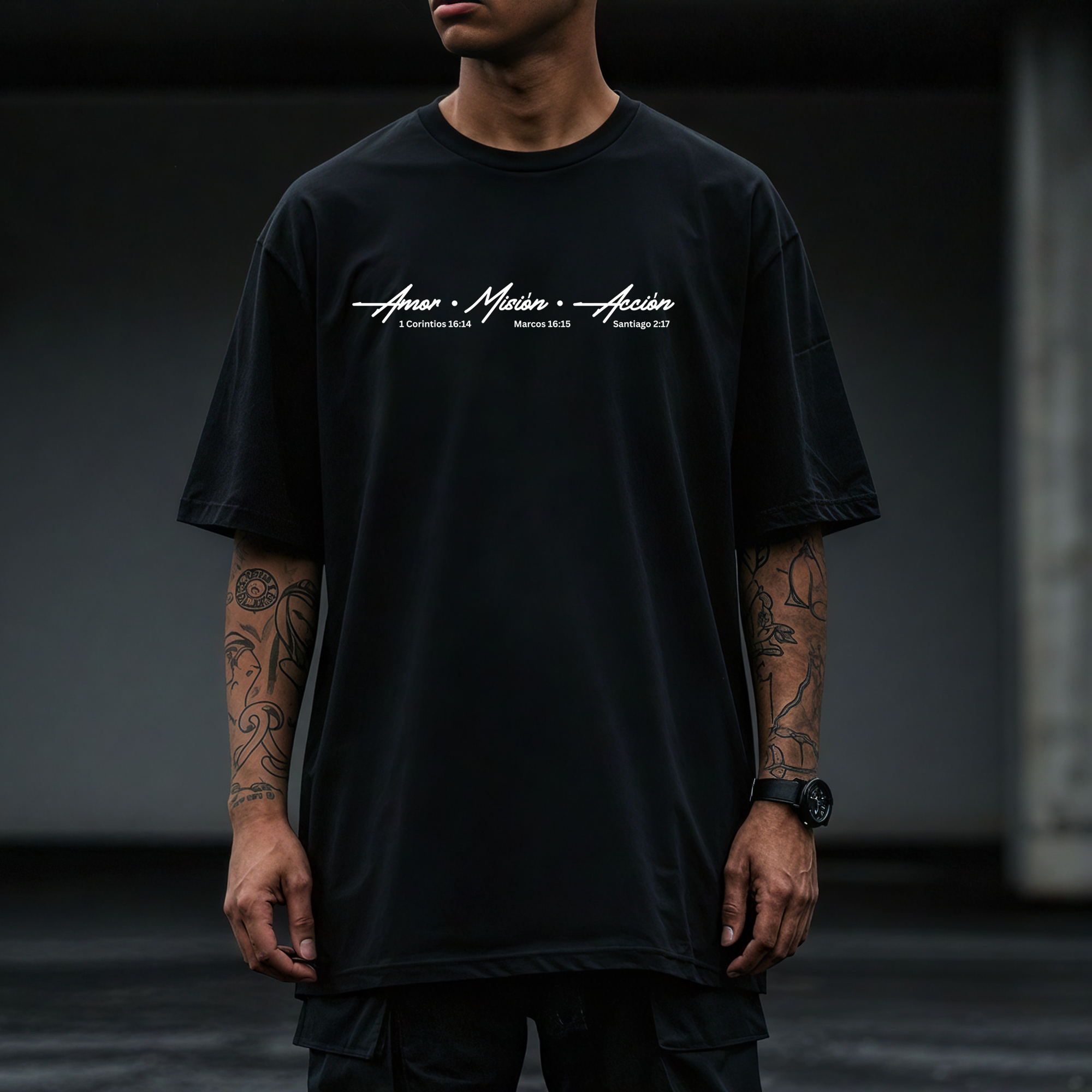 Camiseta Oficial AMA – Amor, Misión, Acción