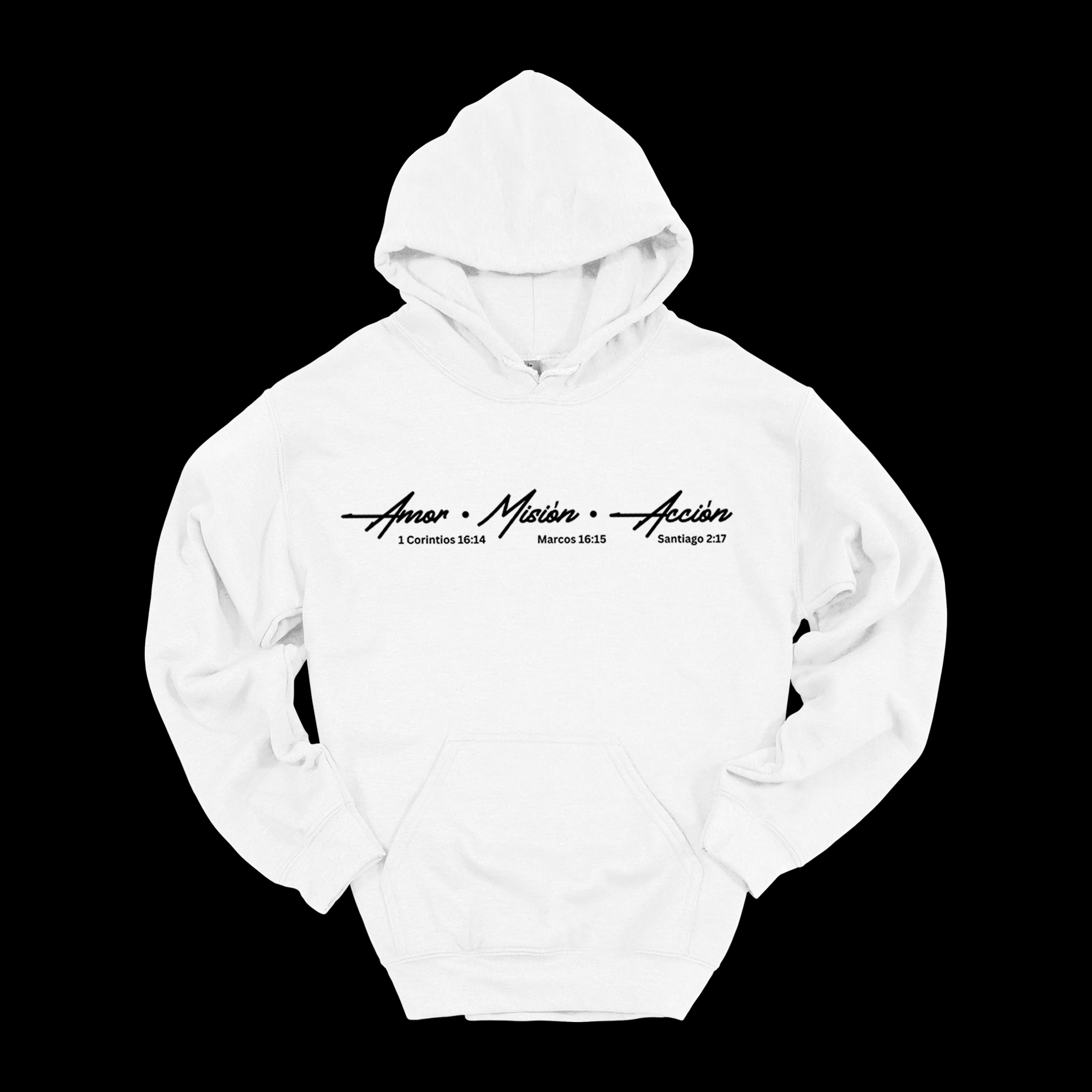 Hoodie Oficial AMA – Amor • Misión • Acción