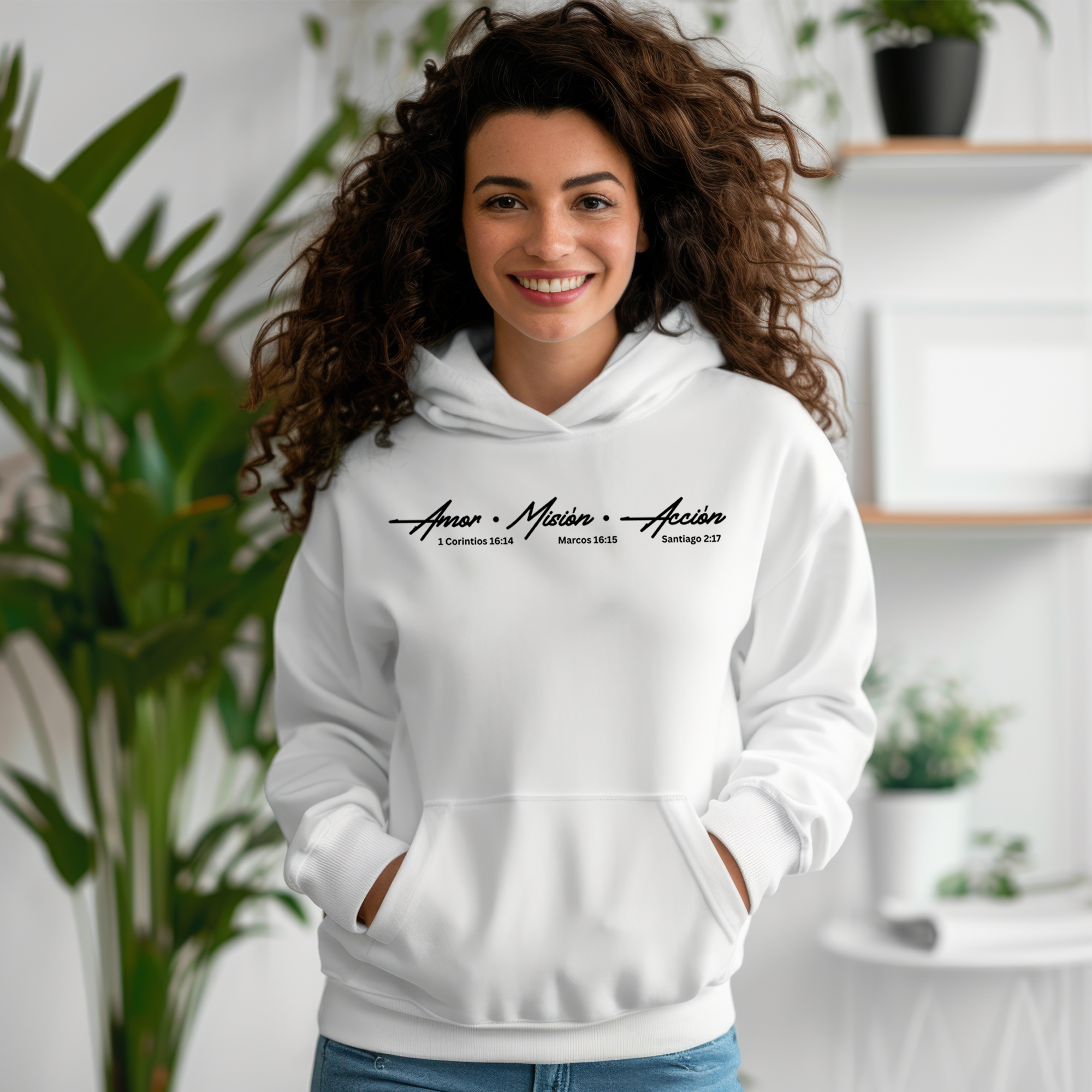 Hoodie Oficial AMA – Amor • Misión • Acción
