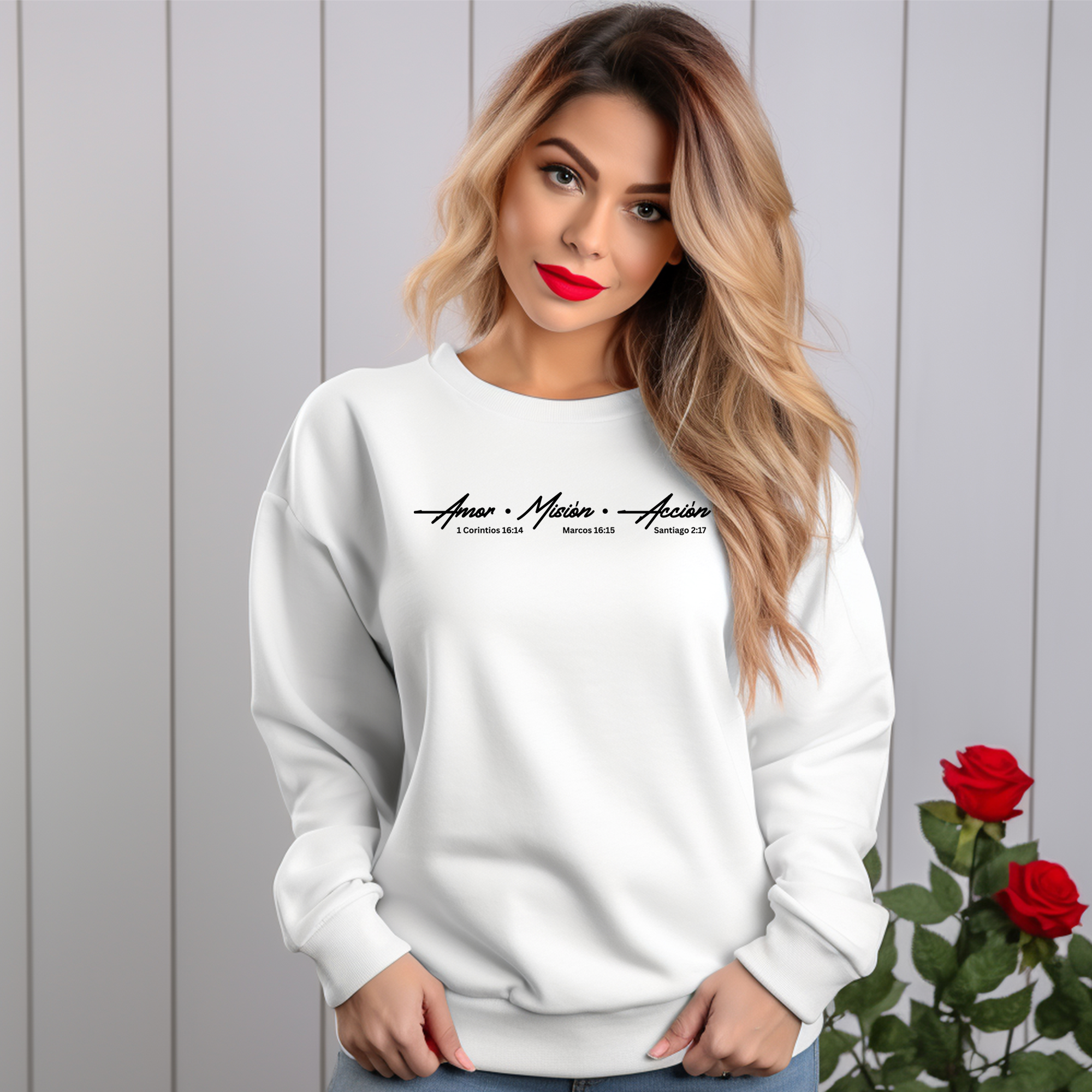 Sweatshirt Oficial AMA – Amor • Misión • Acción