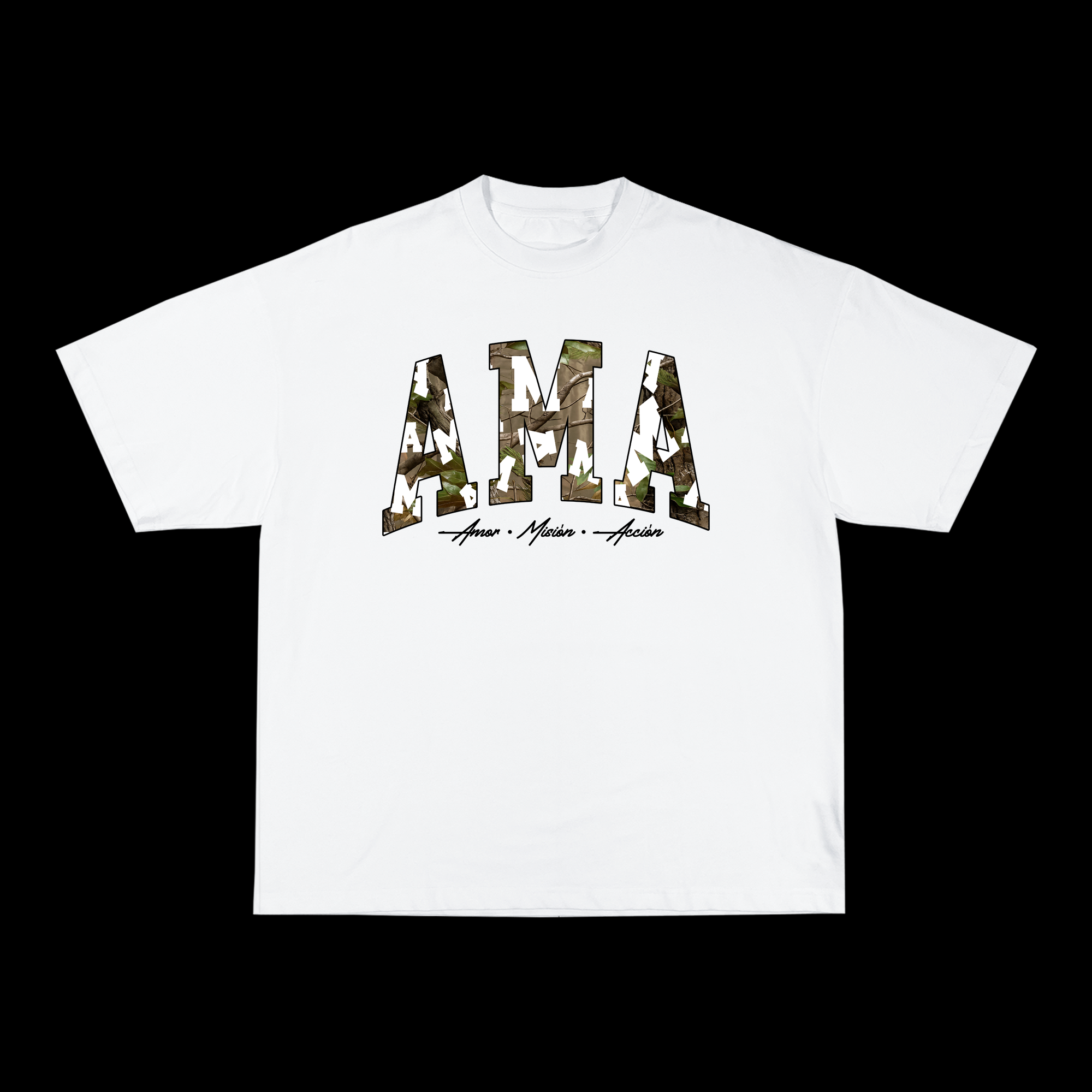 camo blanca 2 AMA Camo Streetwear Tee – Amor · Misión · Acción | VISTE AMA