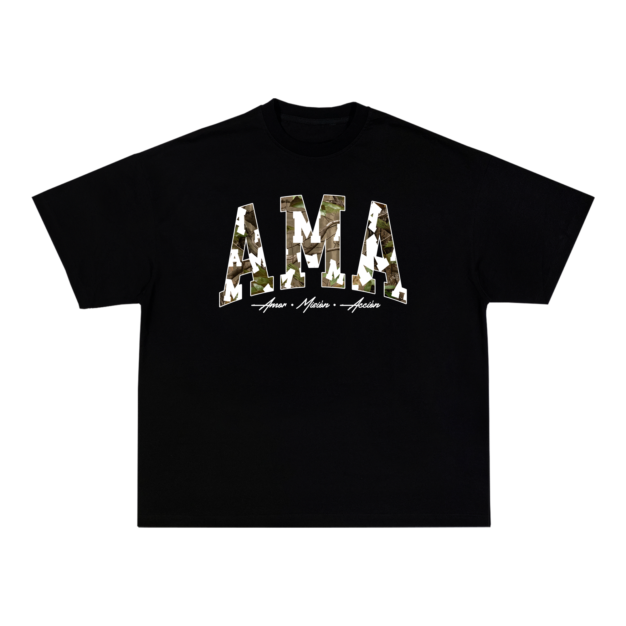 camo negra 2 AMA Camo Streetwear Tee – Amor · Misión · Acción | VISTE AMA