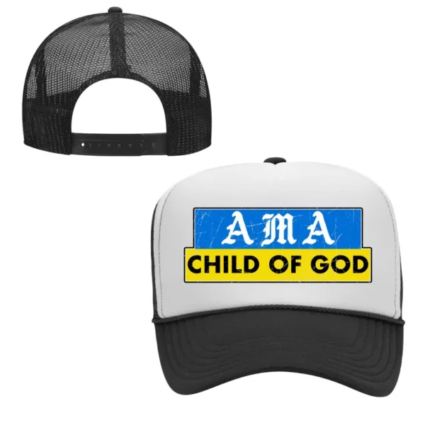 Child of God Christian Trucker Hat | Faith Snapback Cap | AMA Christian Streetwear