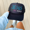 jesus is the way gorra mockup Jesus Is The Way Christian Trucker Hat – Faith-Based Snapback Cap