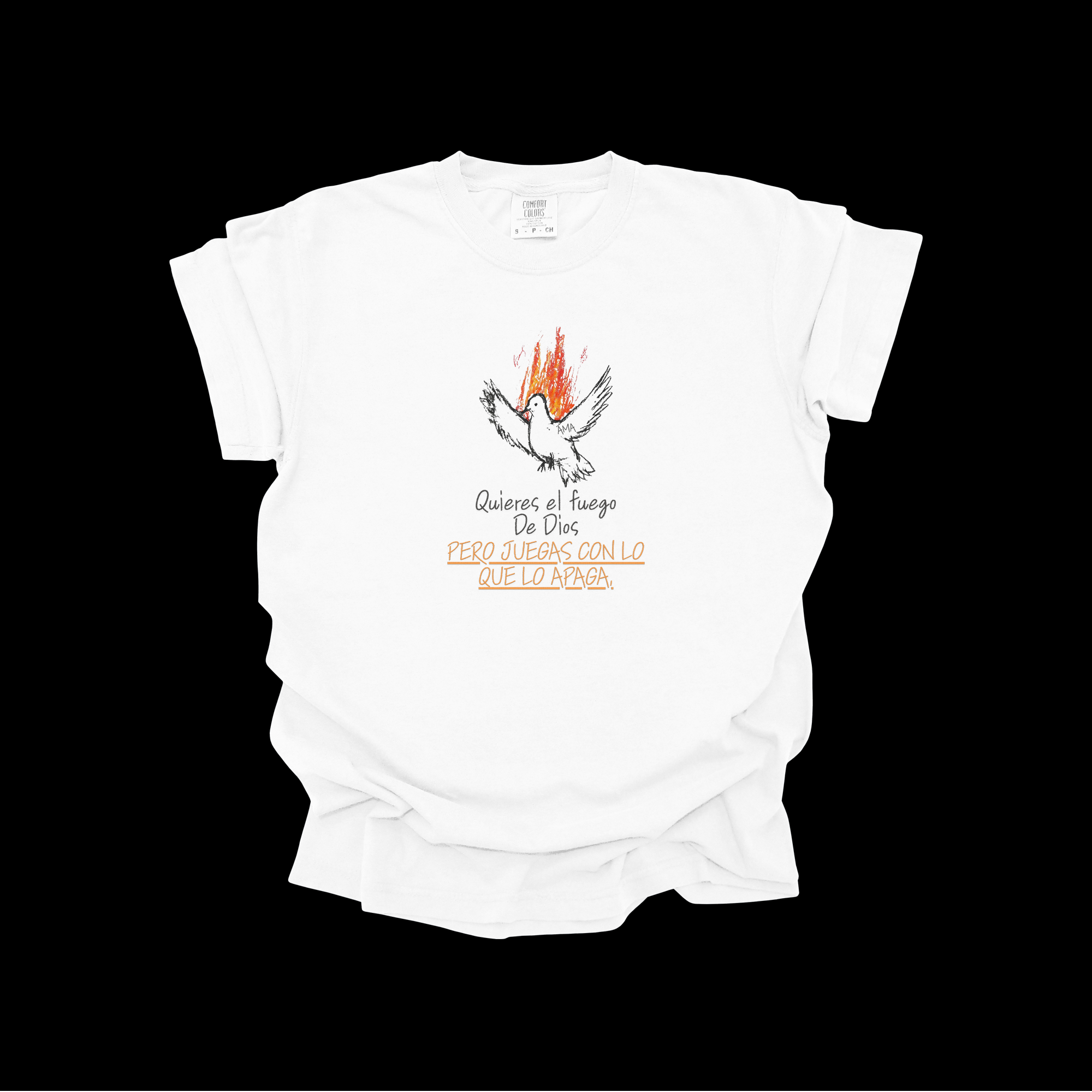 quieres el fuego mocup 1 Camisa Cristiana “El Fuego de Dios” – Edición Fe y Firmeza | VISTE AMA