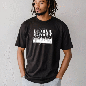 Rejoice Christian T-Shirt – Philippians 4:4 | AMA Studios
