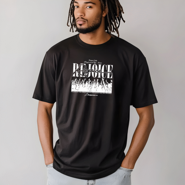 Rejoice Christian T-Shirt – Philippians 4:4 | AMA Studios