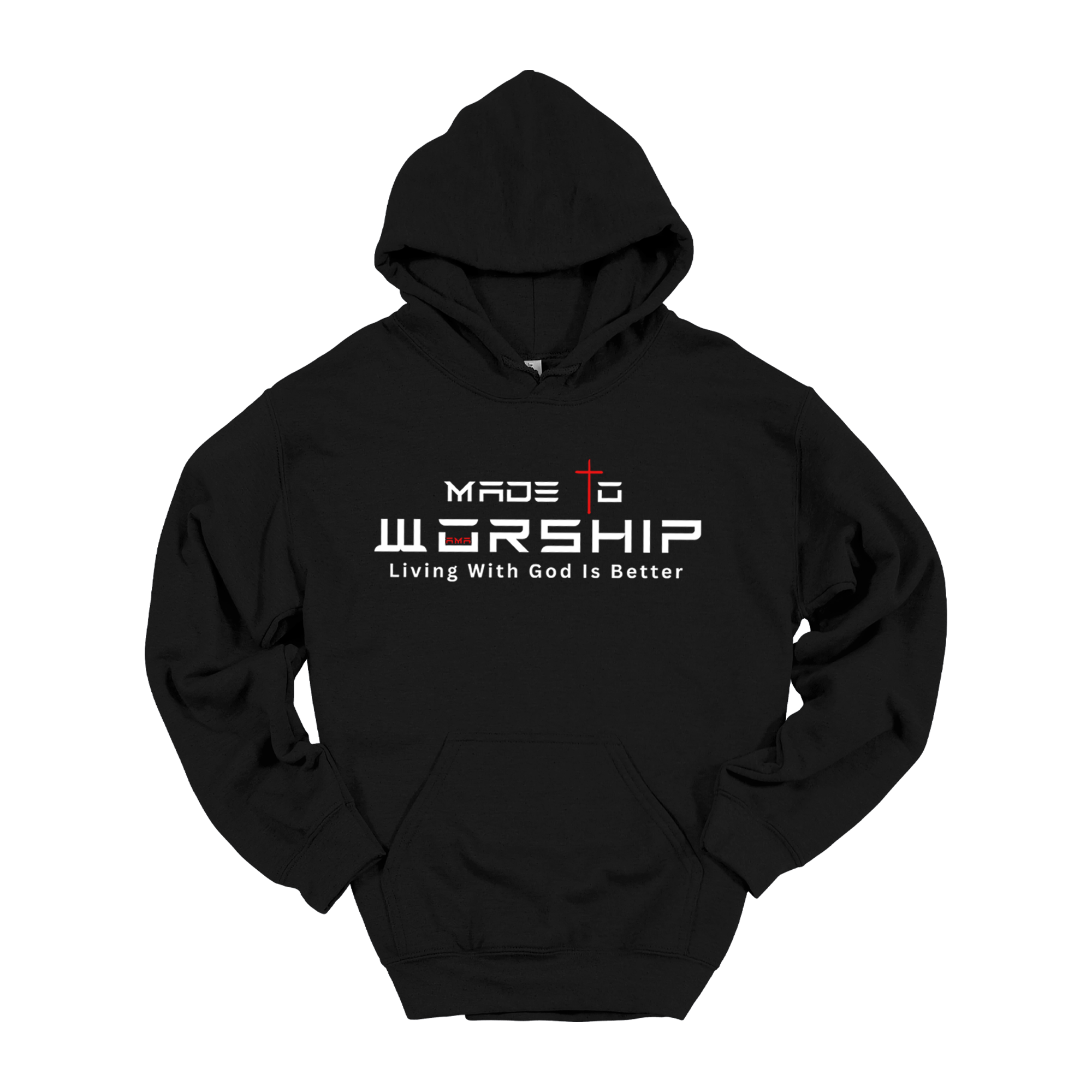 Made to Worship Christian Hoodie – Faith Graphic Pullover | Living With God Is Better
