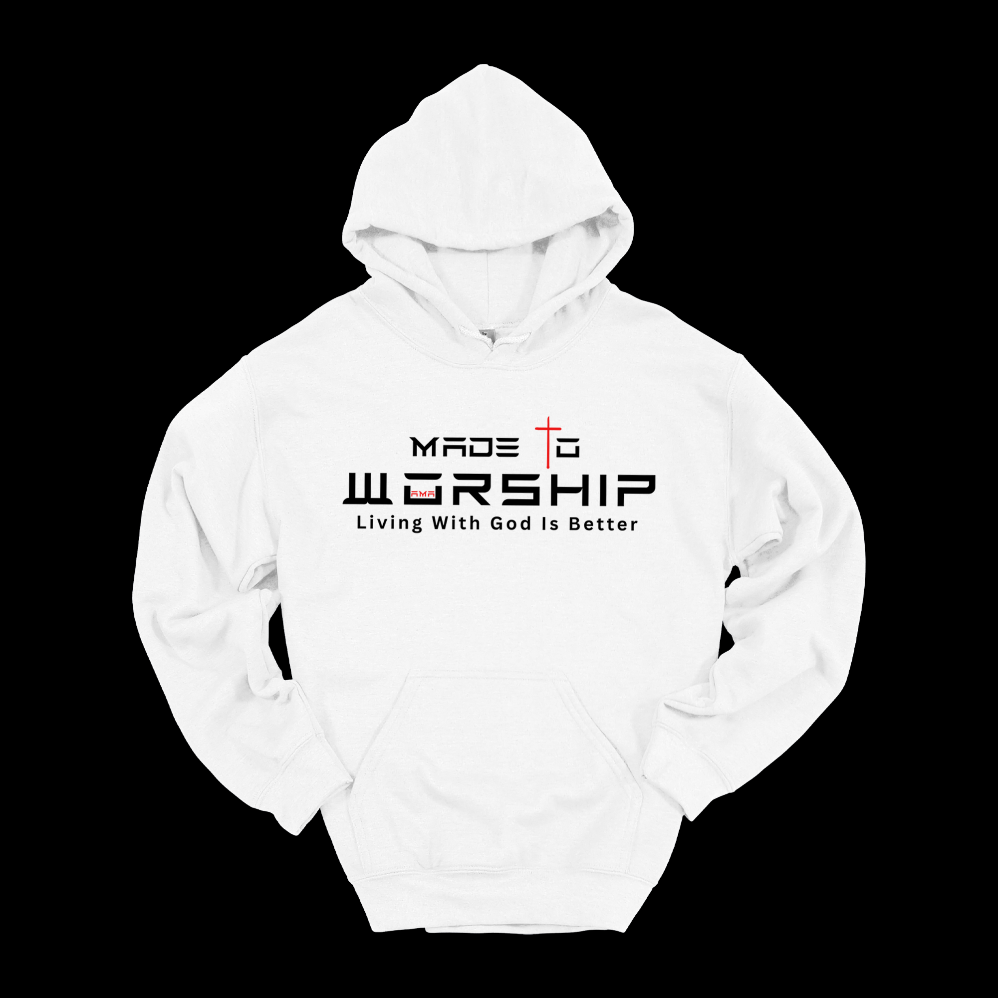 worship mockup hoodie 4 Made to Worship Christian Hoodie – Faith Graphic Pullover | Living With God Is Better