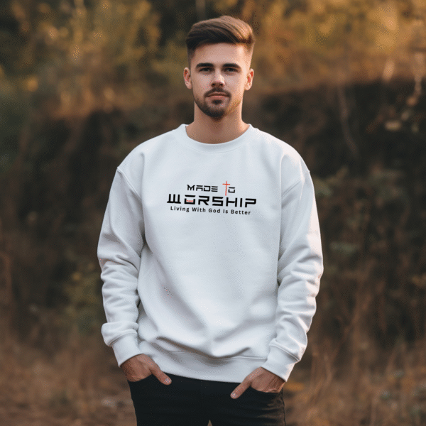 “Made to Worship” Christian Sweatshirt – Faith & Streetwear Edition | VISTE AMA