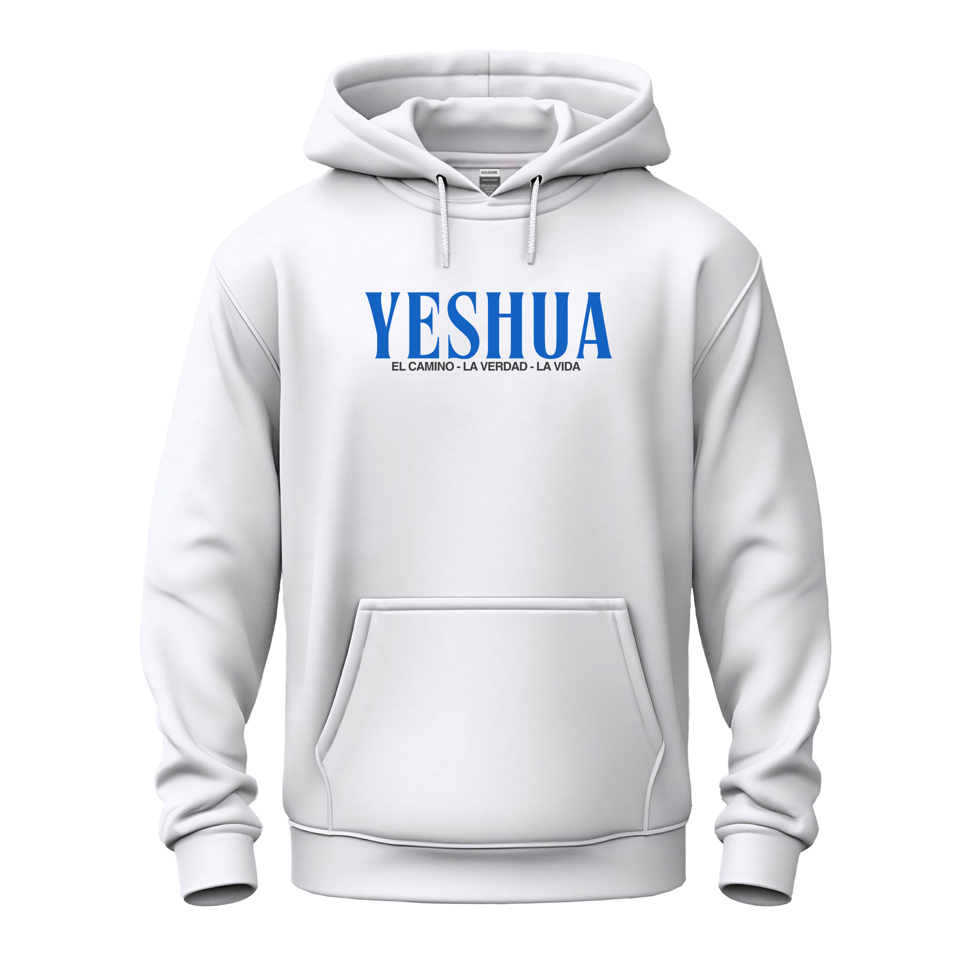yeshua hoodie mockup 1 YESHUA – El Camino, La Verdad, La Vida | Hoodie Cristiano Unisex