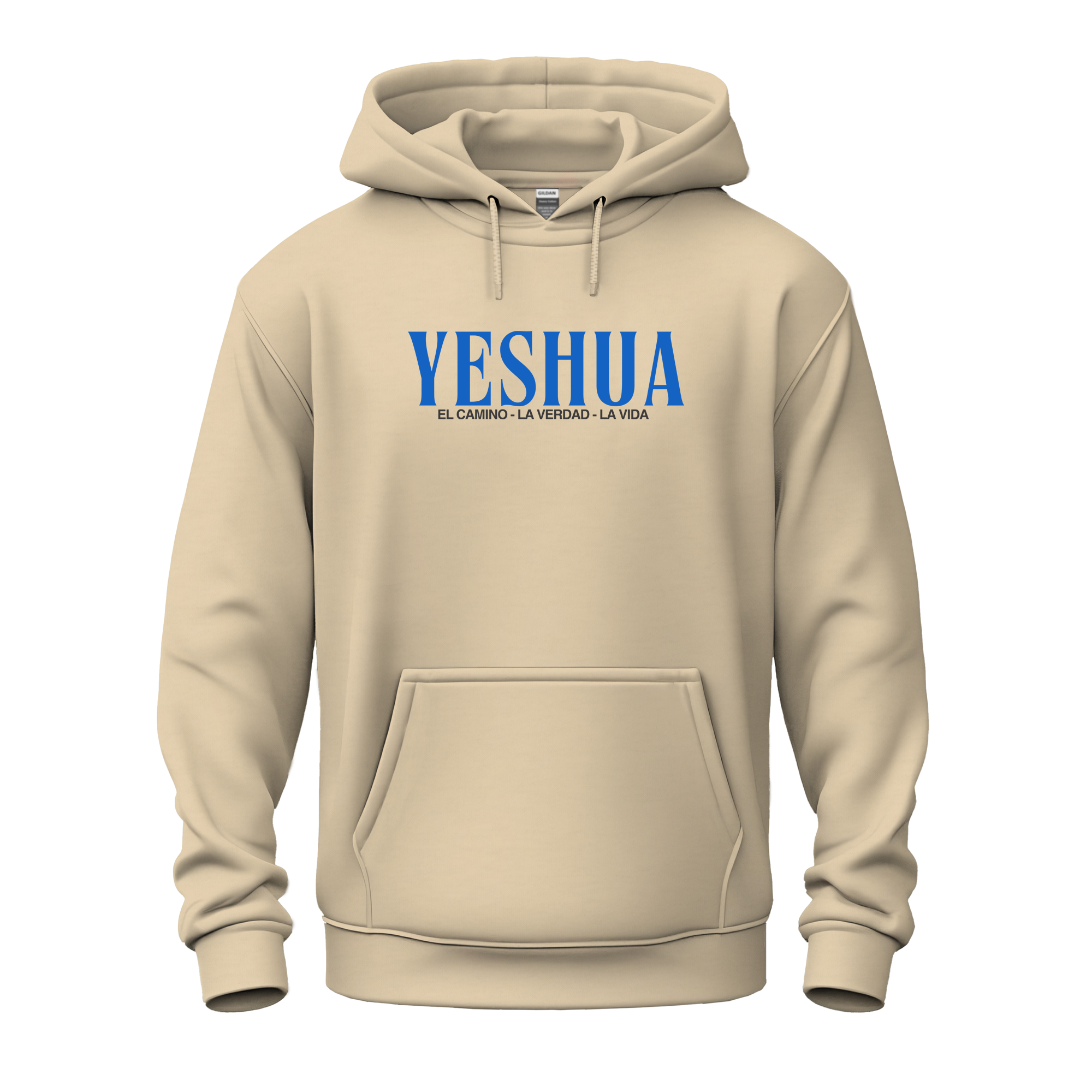 yeshua hoodie mockup 2 YESHUA – El Camino, La Verdad, La Vida | Hoodie Cristiano Unisex