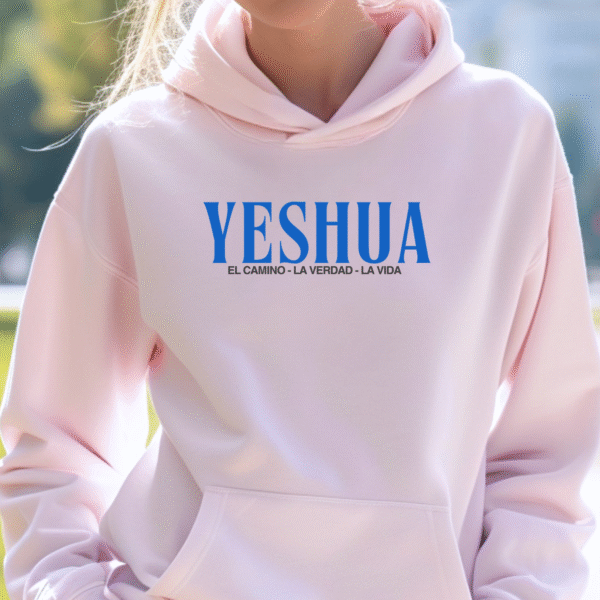 yeshua hoodie mockup 5 YESHUA – El Camino, La Verdad, La Vida | Hoodie Cristiano Unisex