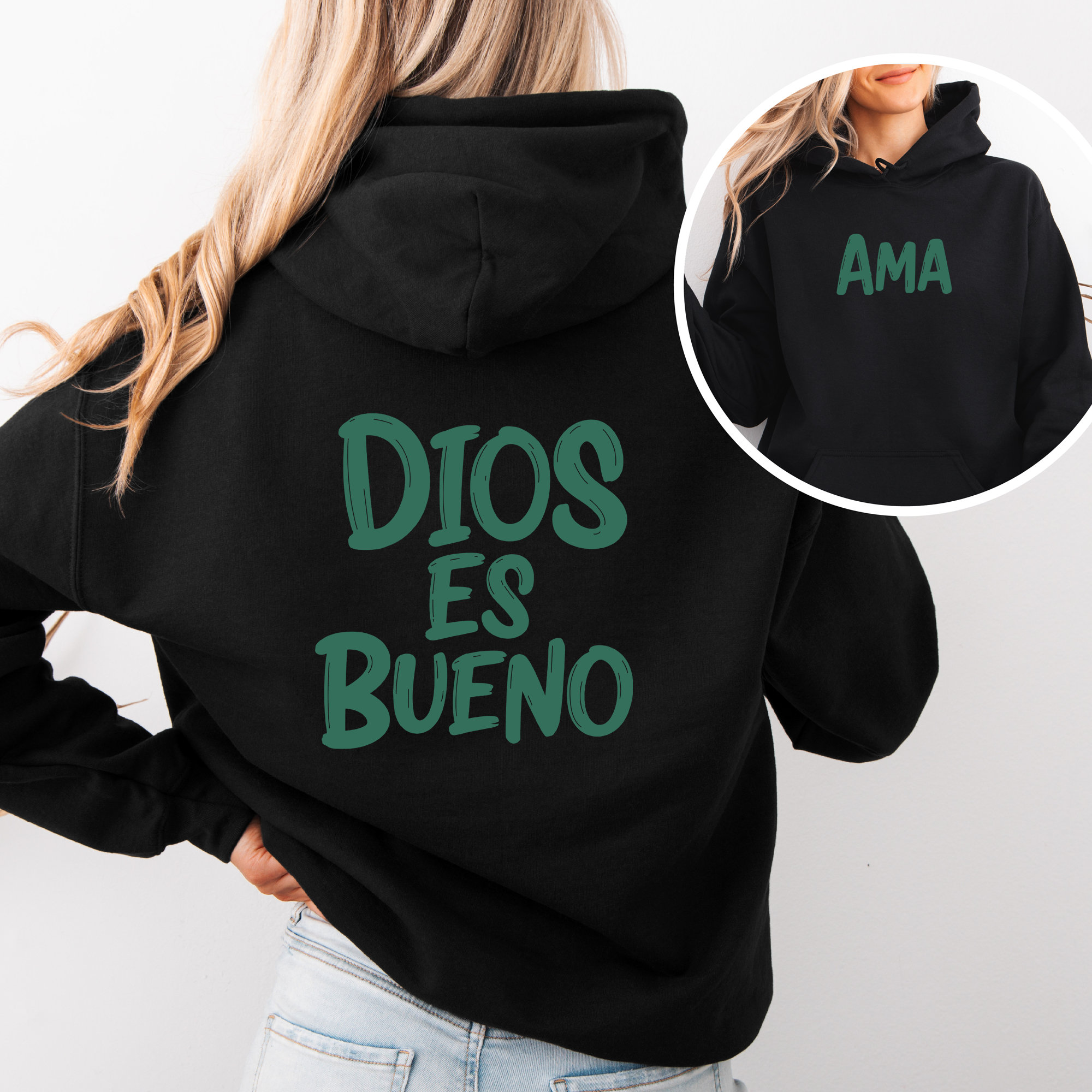 Hoodie “Dios es Bueno” – Sudadera Cristiana Unisex | Moda con Fe y Propósito