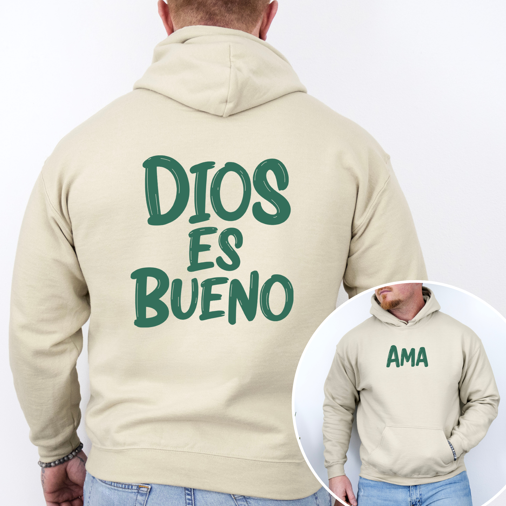 Hoodie “Dios es Bueno” – Sudadera Cristiana Unisex | Moda con Fe y Propósito