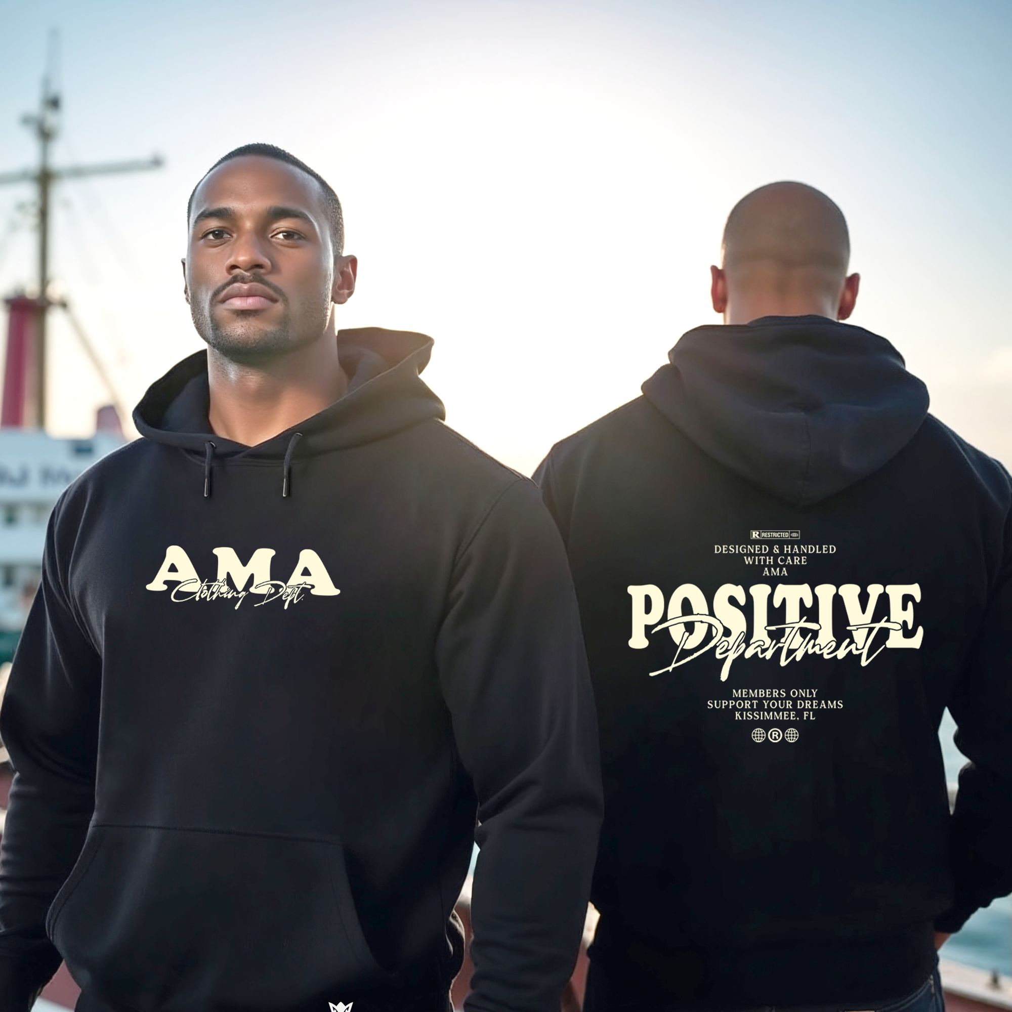 POSITIVE HOODIE MOCKUP 1 “Positive Department” Hoodie – Members Only Streetwear