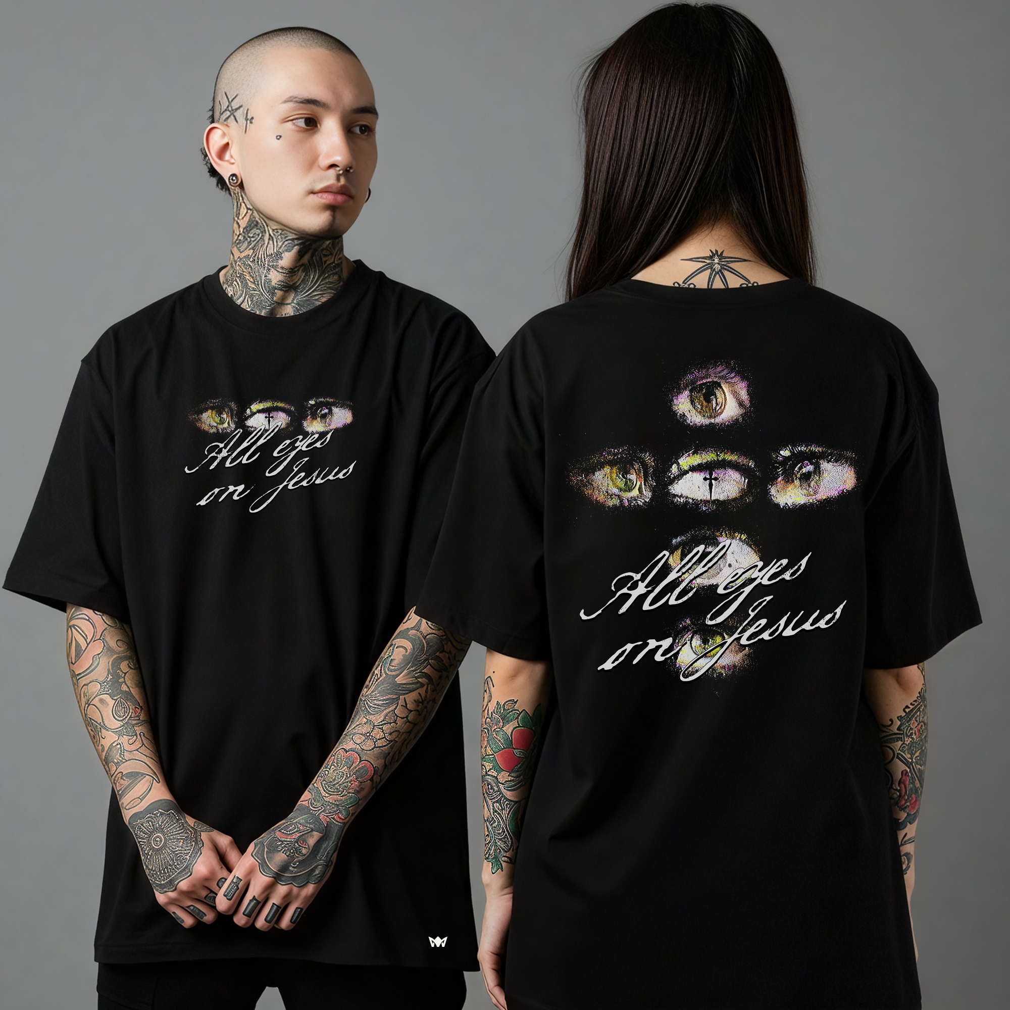 All Eyes on Jesus Oversized T-Shirt – Christian Streetwear Graphic Tee (Unisex)