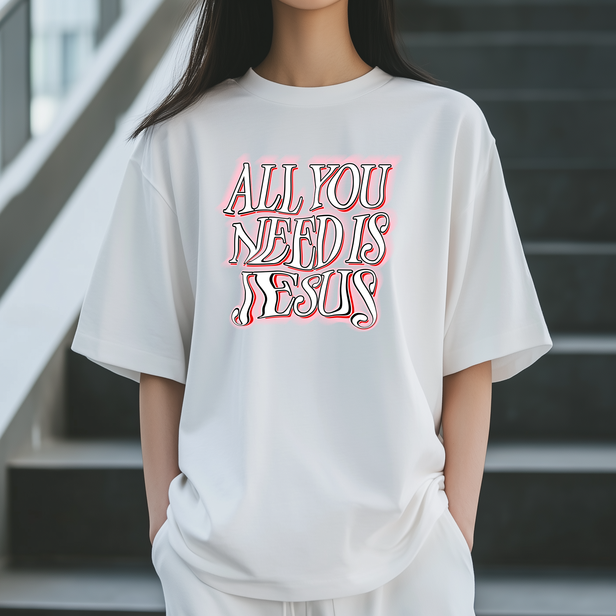 Oversized “ALL YOU NEED IS JESUS” T-Shirt