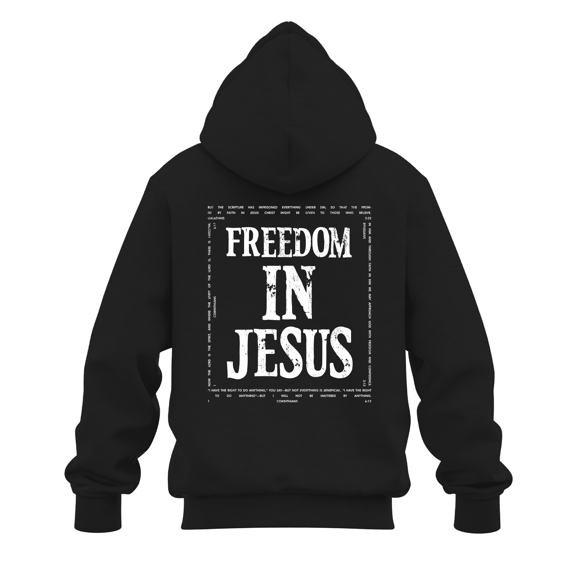 freedom in jesus hoodie mockup 1 FREEDOM IN JESUS Hoodie – Christian Streetwear / Faith-Based