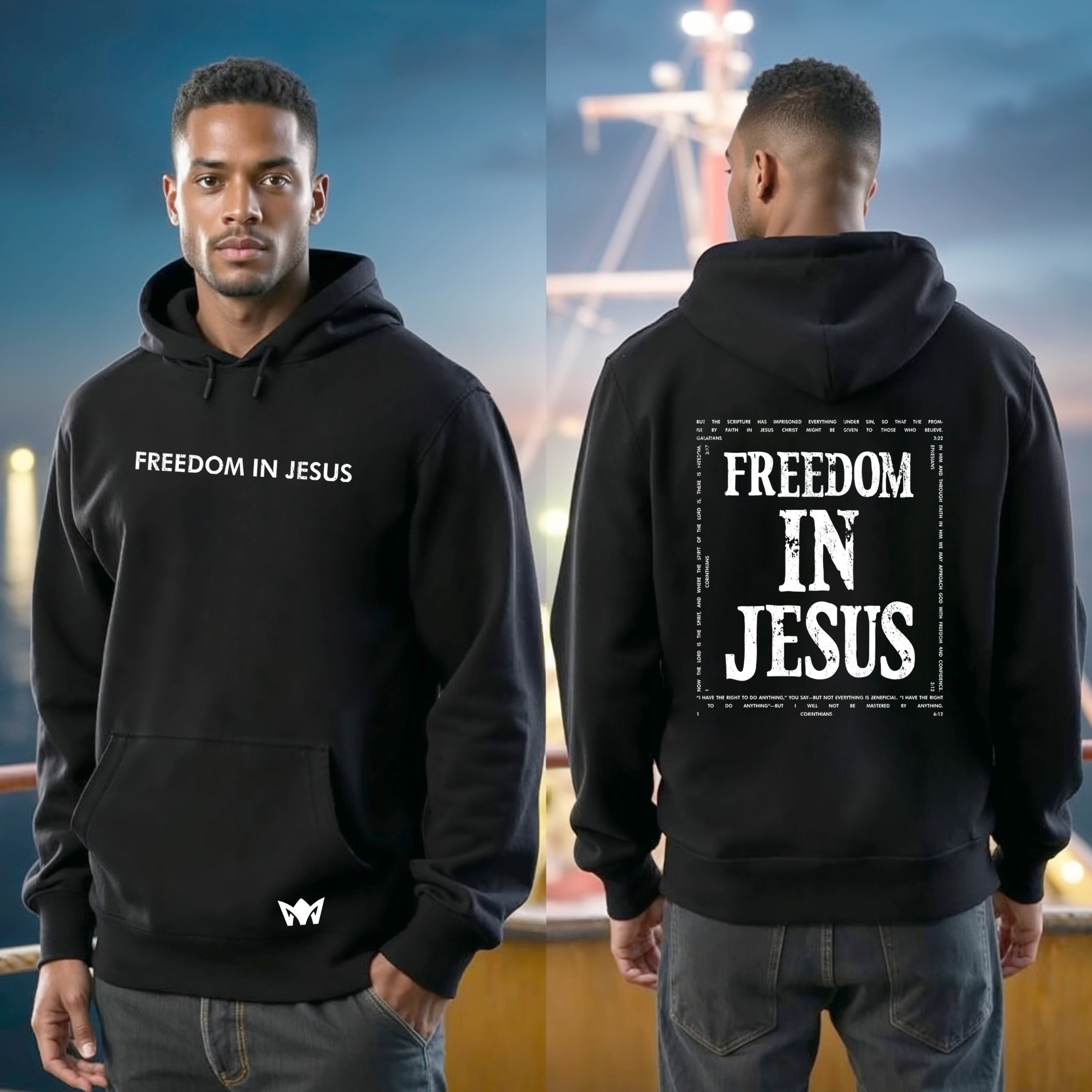 FREEDOM IN JESUS Hoodie – Christian Streetwear / Faith-Based