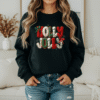 Holly Jolly Christmas Sweatshirt – Knitted Lettering Cozy Holiday Sweater (Unisex)