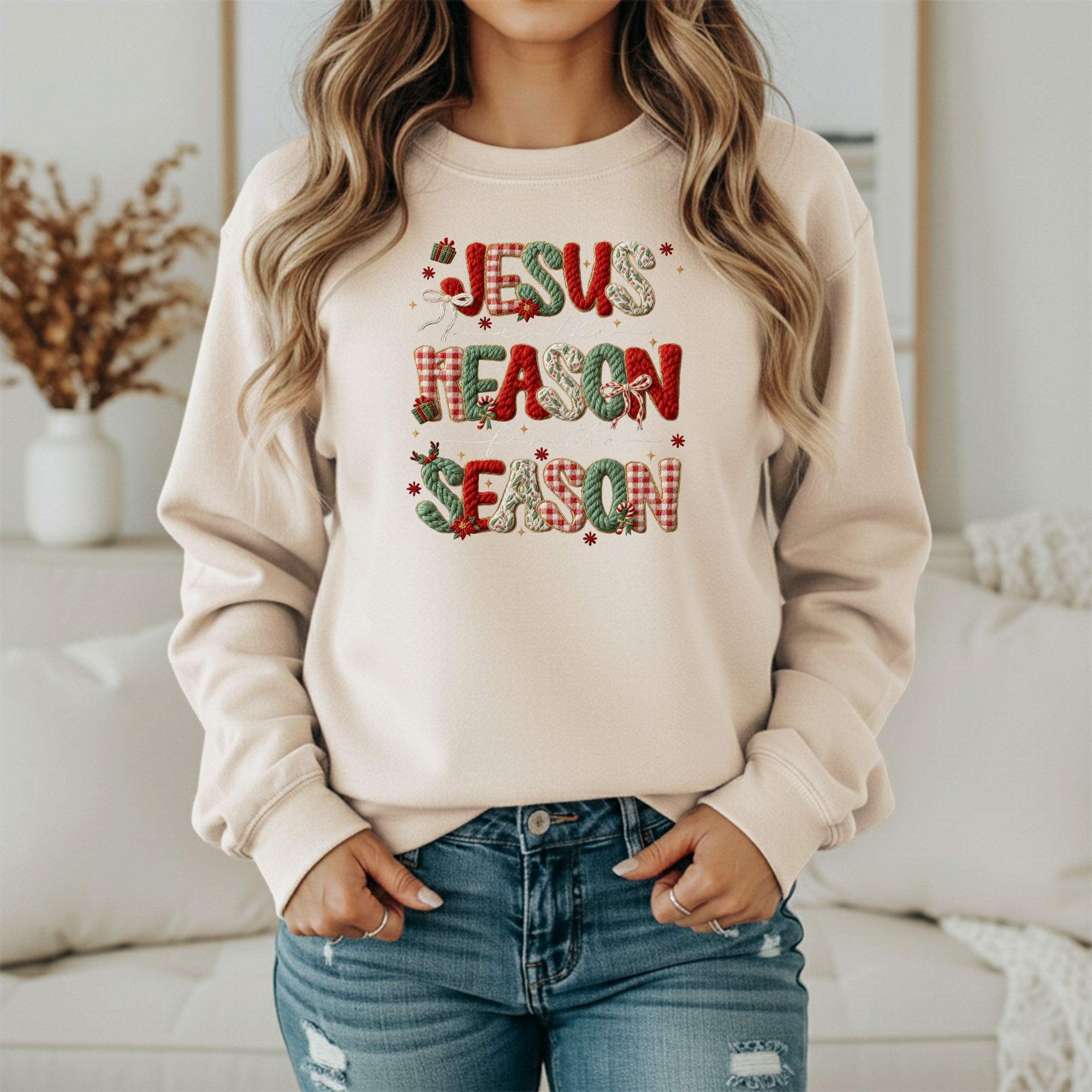 Jesus Is The Reason For The Season Christmas Sweatshirt – Christian Holiday Cozy Unisex Crewneck