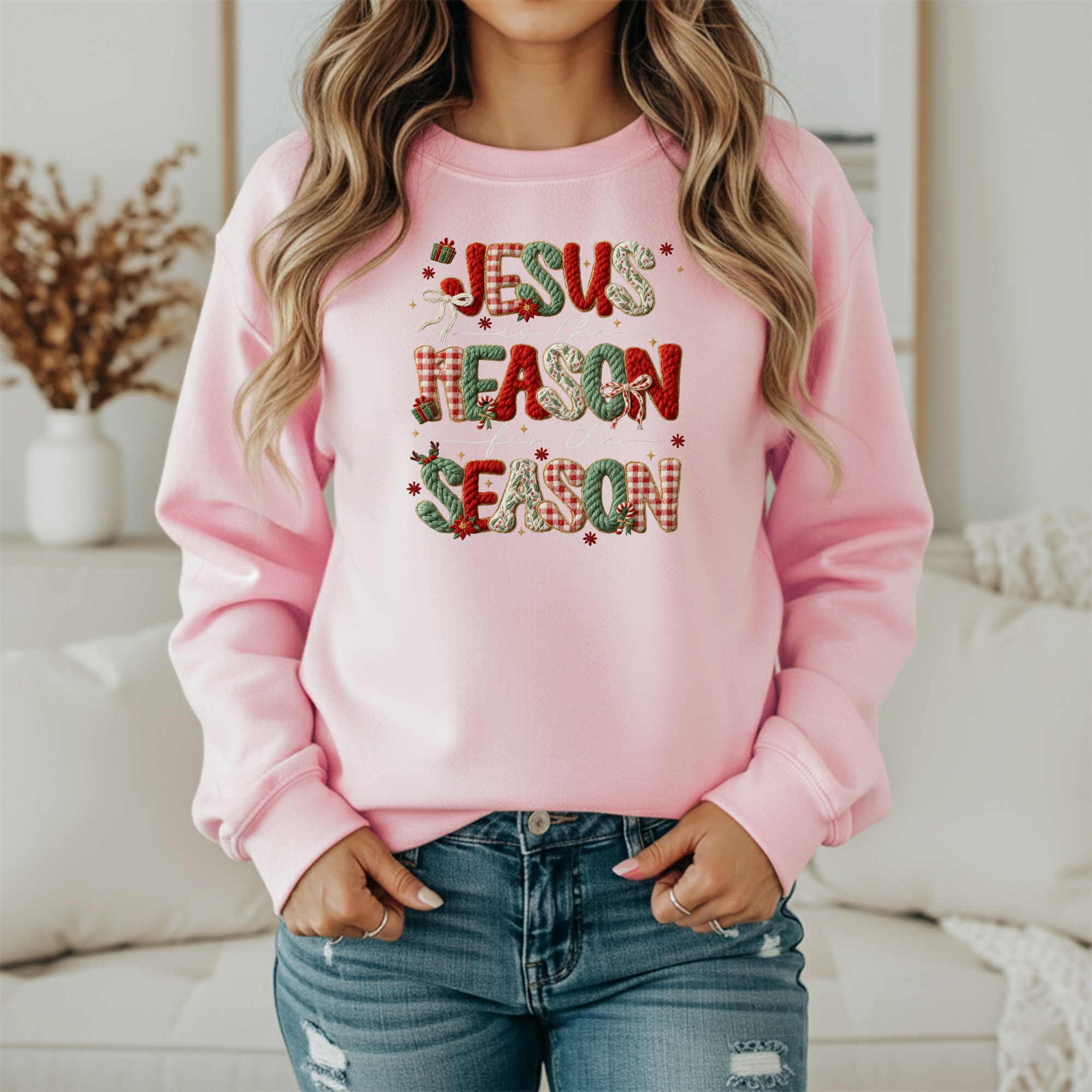 Jesus Is The Reason For The Season Christmas Sweatshirt – Christian Holiday Cozy Unisex Crewneck
