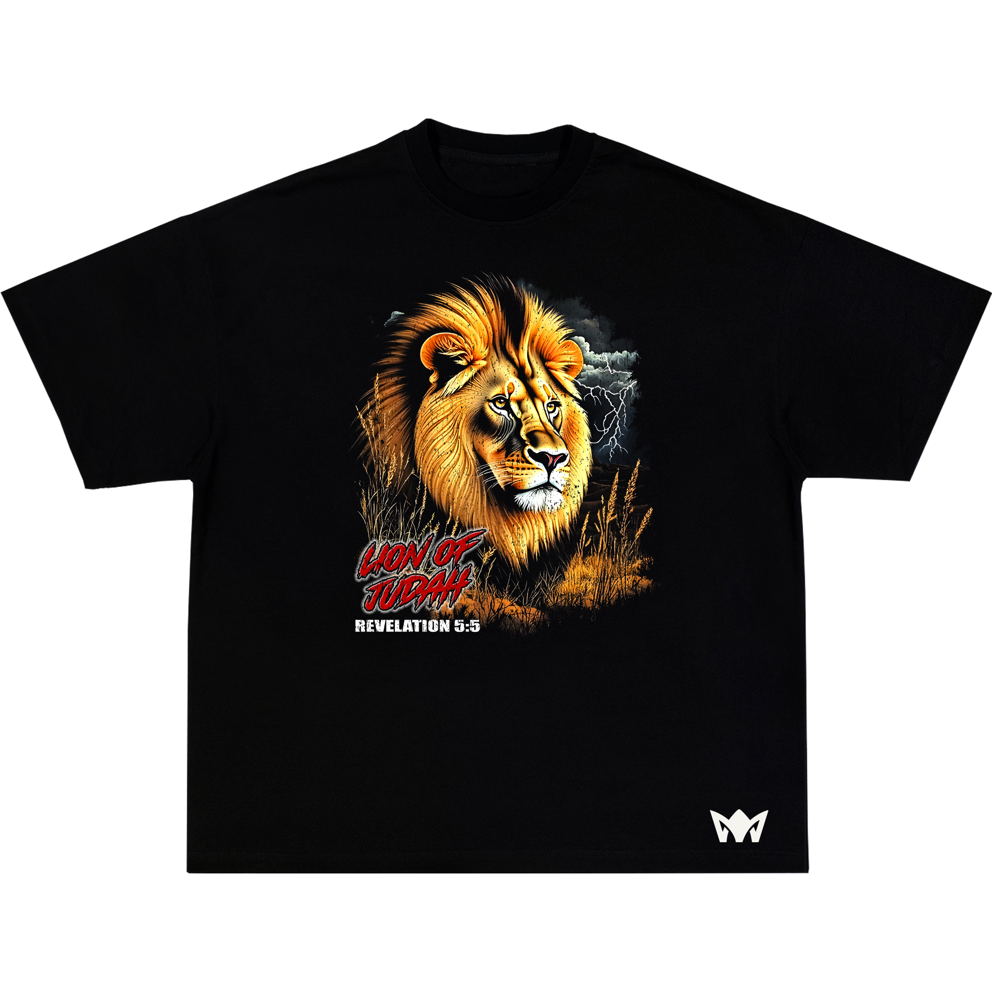 Lion of Judah Oversized Christian T-Shirt – Revelation 5:5 Bible Verse Streetwear Tee (Unisex)
