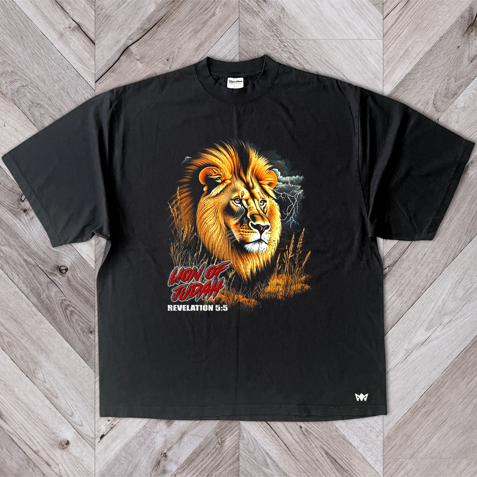 Lion of Judah Oversized Christian T-Shirt – Revelation 5:5 Bible Verse Streetwear Tee (Unisex)