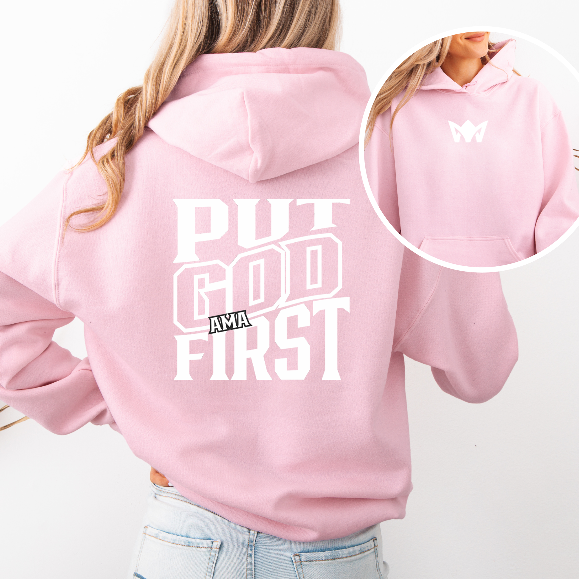 Put God First Hoodie – Christian HOODIE by AMA | Faith & Purpose Apparel