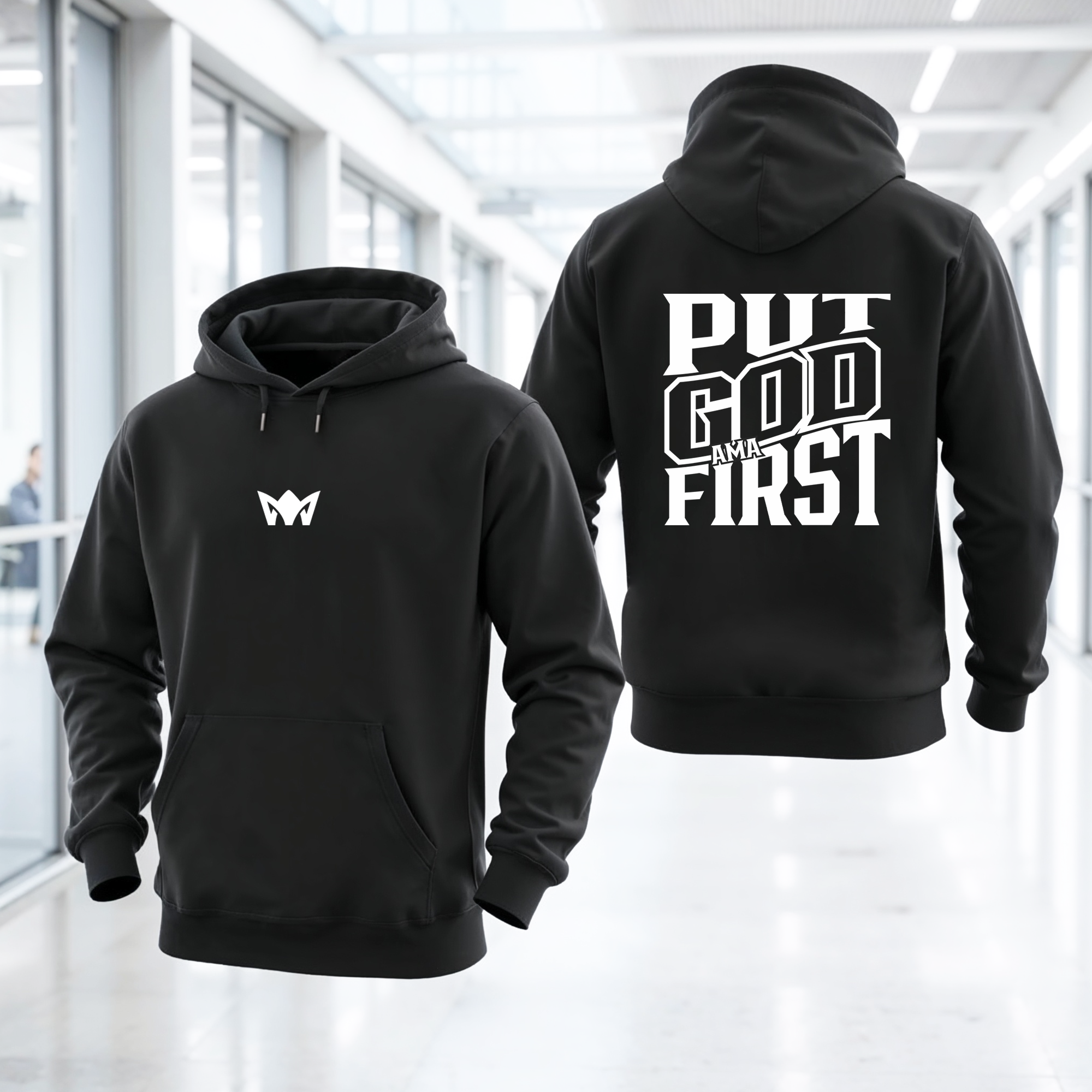 Put God First Hoodie – Christian HOODIE by AMA | Faith & Purpose Apparel