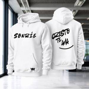 Hoodie “Sonríe / Cristo te ama”