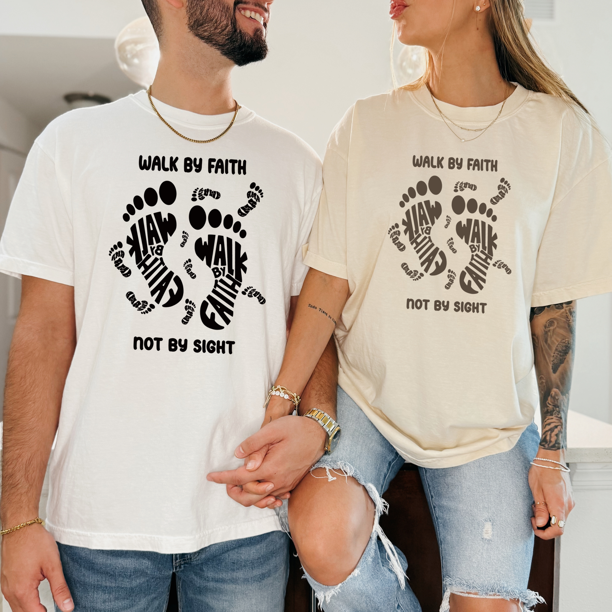 Walk By Faith Not By Sight Christian T-Shirt – 2 Corinthians 5:7 Bible Verse Tee (Unisex)